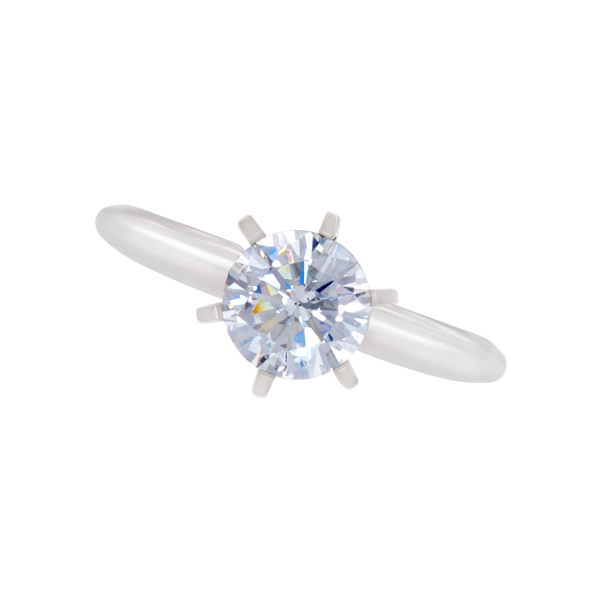 GIA Certified Round Diamond 1.02cts  (G Color I-1 Clarity). Set in 18k white gold stud