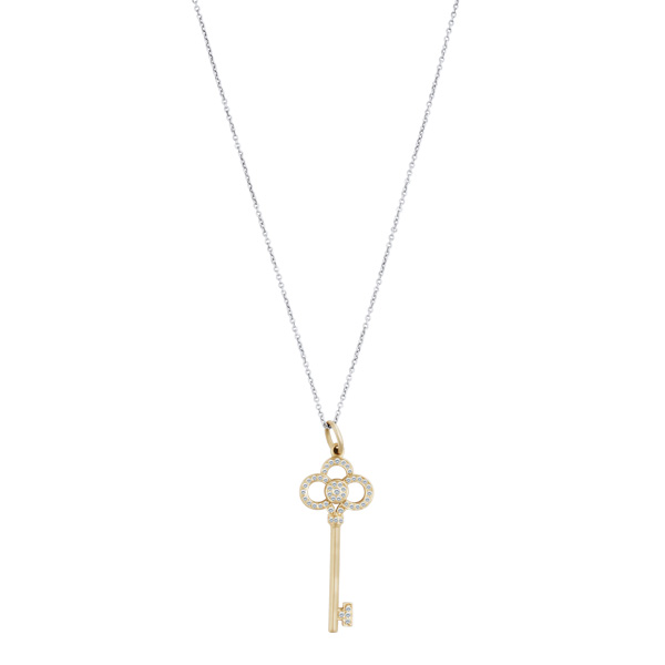 Tiffany & Co Key with diamonds on a chain