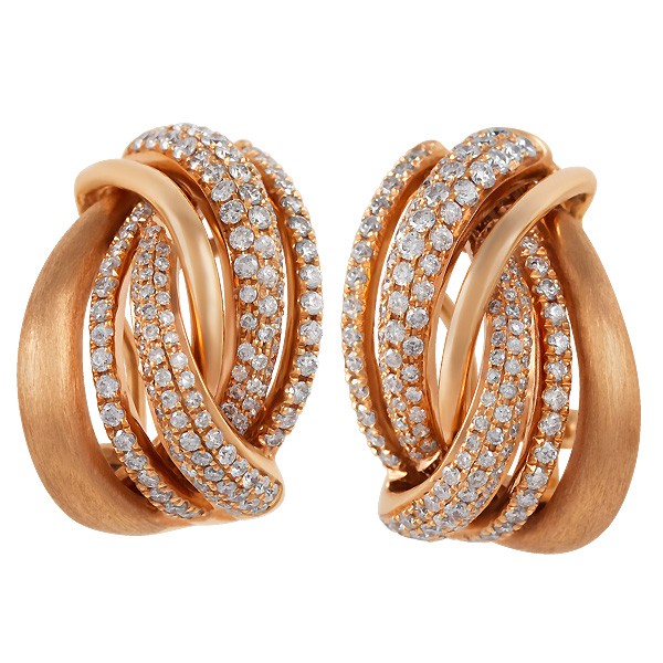Huggie 18k rose gold and diamond earrings