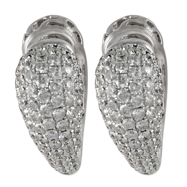 Earrings in 14k white gold and diamonds