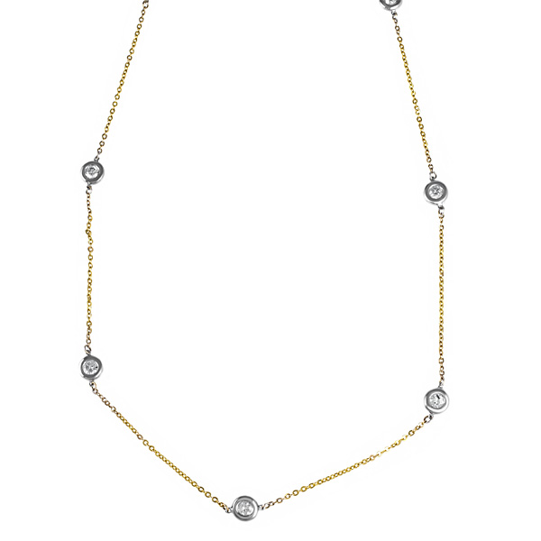 "Diamonds By The Yard" Necklace 14k White & Yellow Gold W/2.75 Cts In Diamonds
