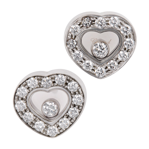Chopard Happy Diamond Heart earrings in 18k white gold