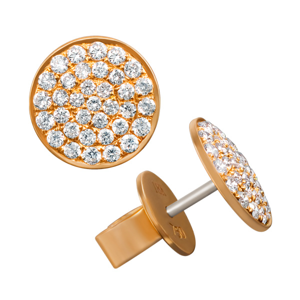 18k rose gold and diamond earrings