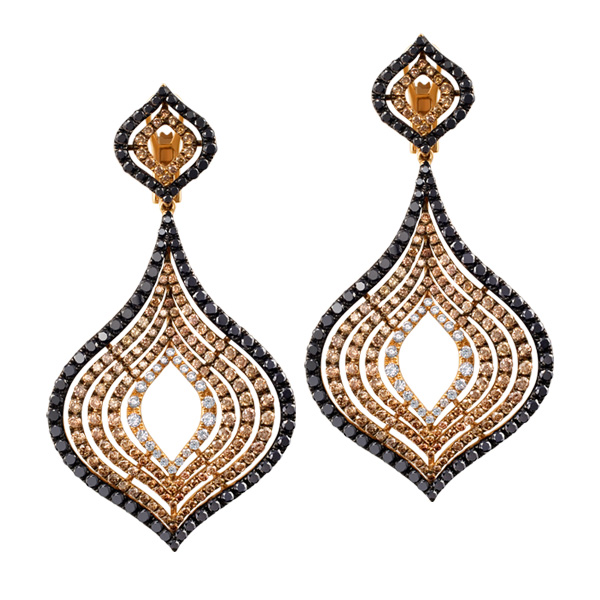 18k rose gold diamond earrings