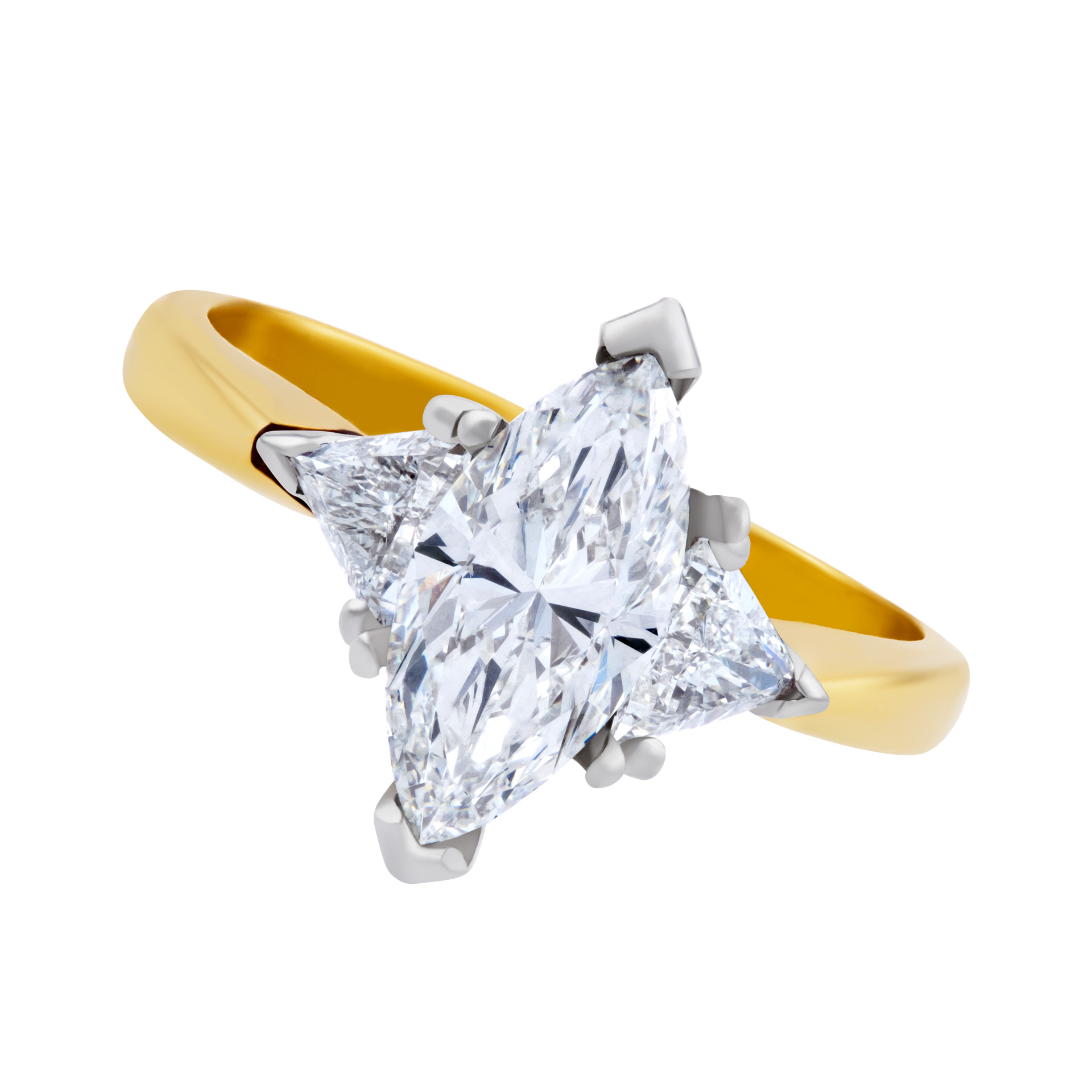 GIA Certified Diamond 1.30 cts (H color, SI2 clarity) ring set in 18k yellow gold.