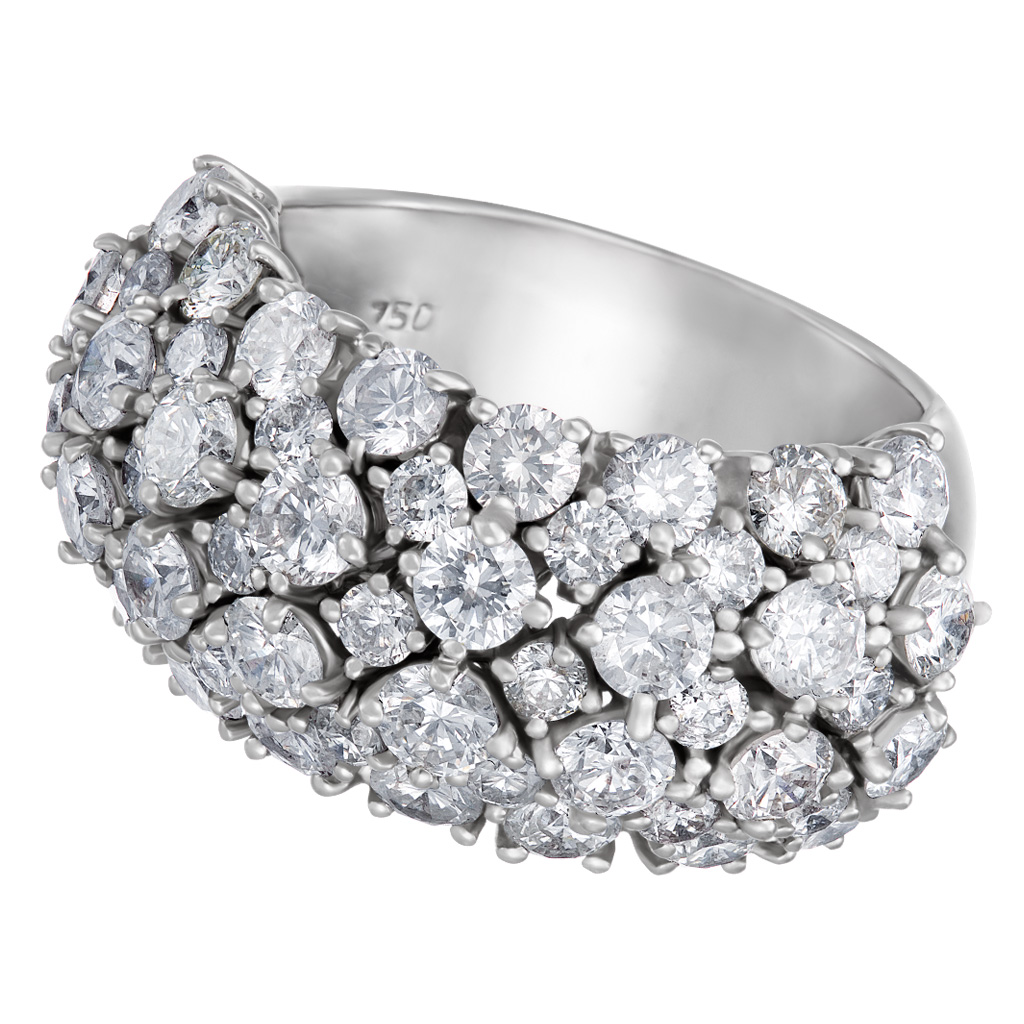 Diamond ring in 18k white gold 5.05 cts in diamonds