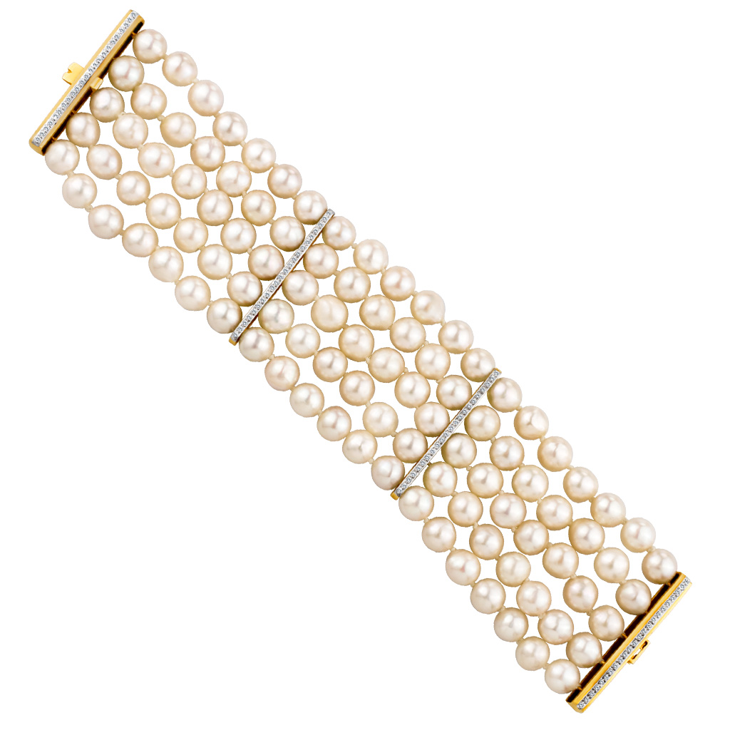 Wide pearl bracelet