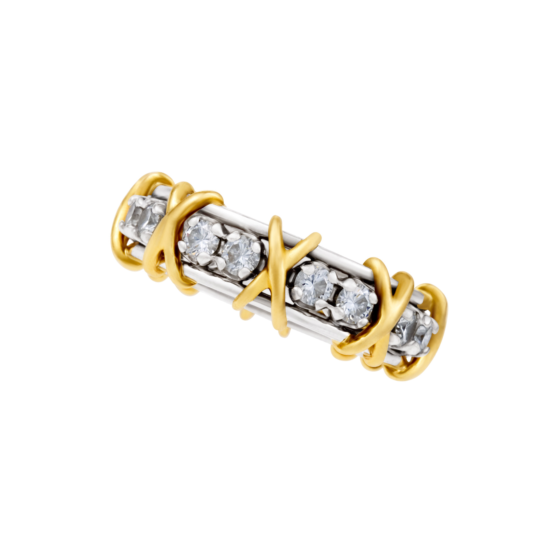 Tiffany & Co. Schlumberger "X' ring in platinum and 18k