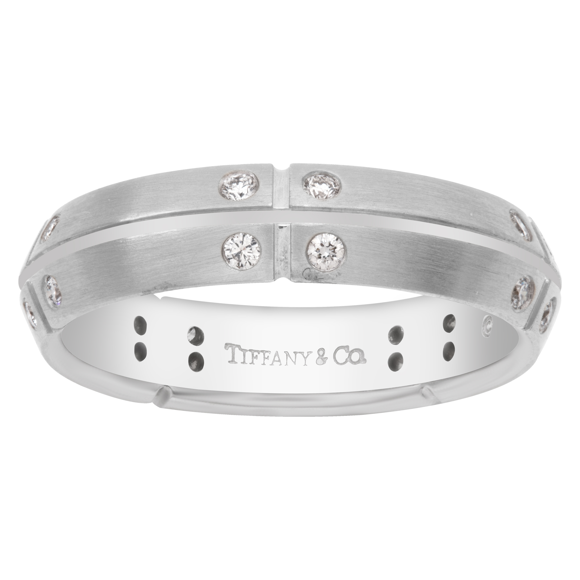 Tiffany & Co. Streamerica band with Diamonds 0.20 carat in 18k white gold. Size 8.5.