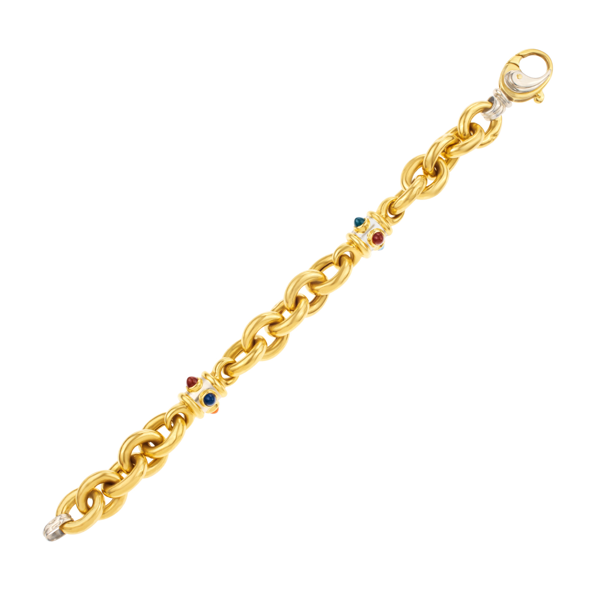 Bracelet in 18k with cabochon stones