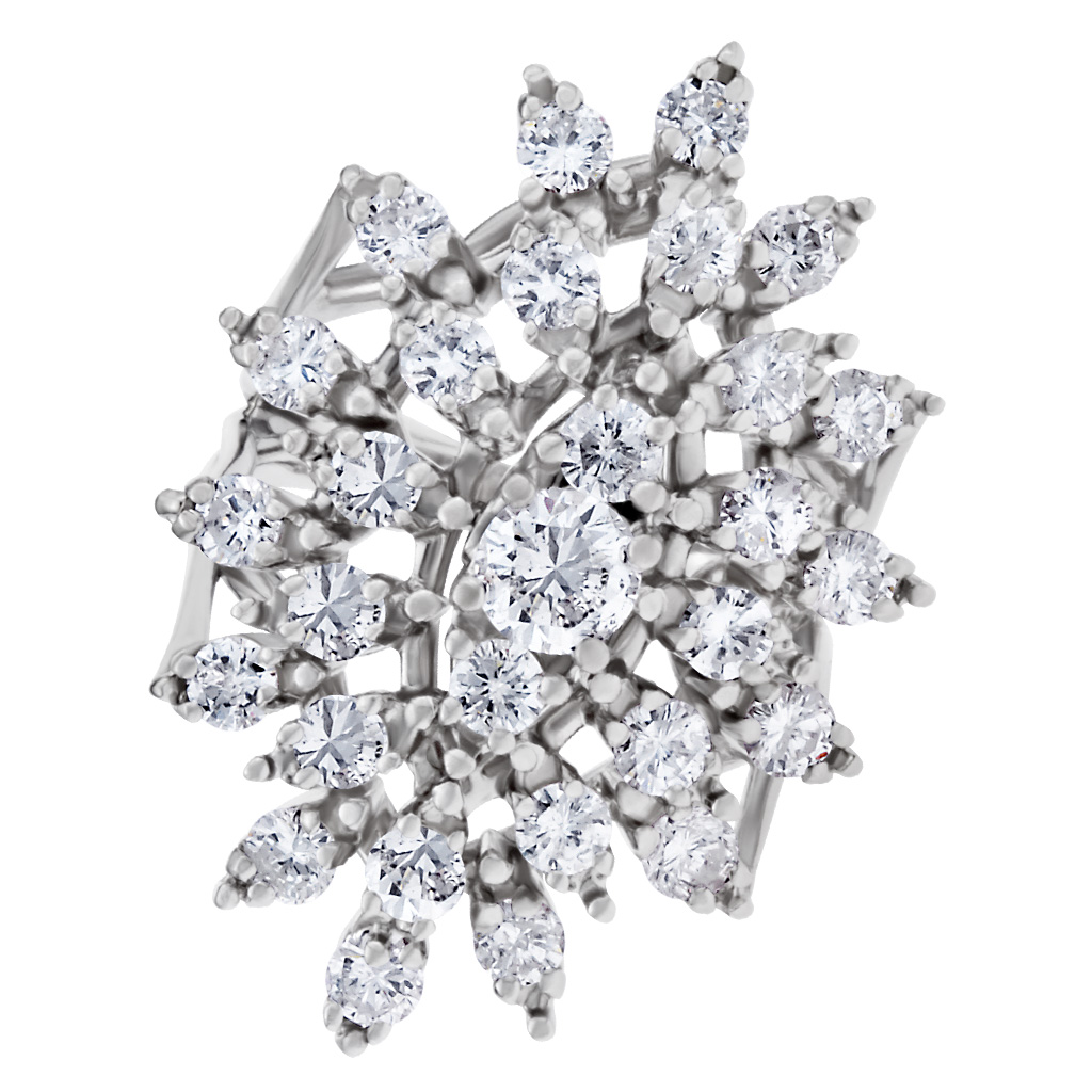 14k white gold a blizzard of diamonds with over 3.50 carats in diamonds