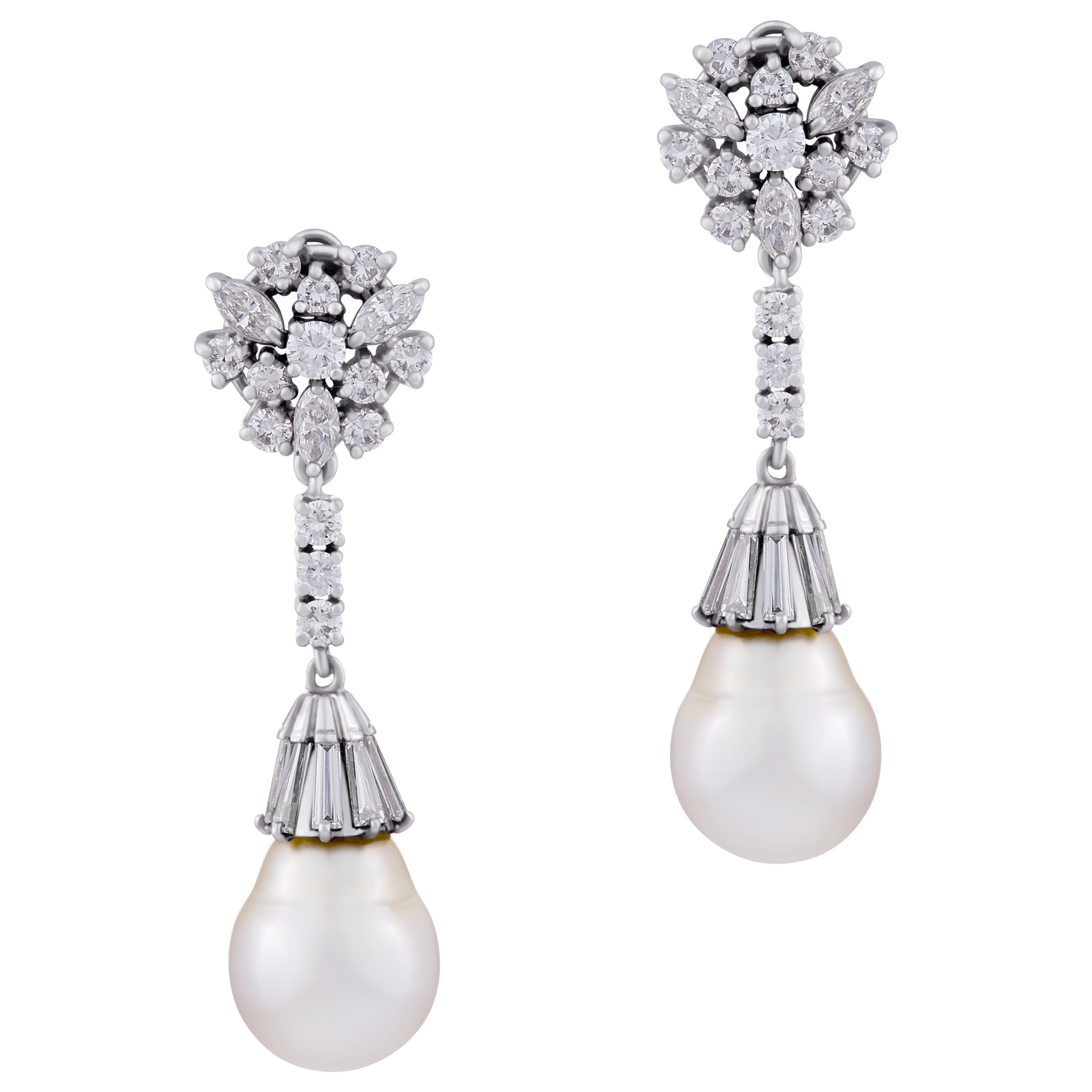 South Sea Pearl earrings in platinum