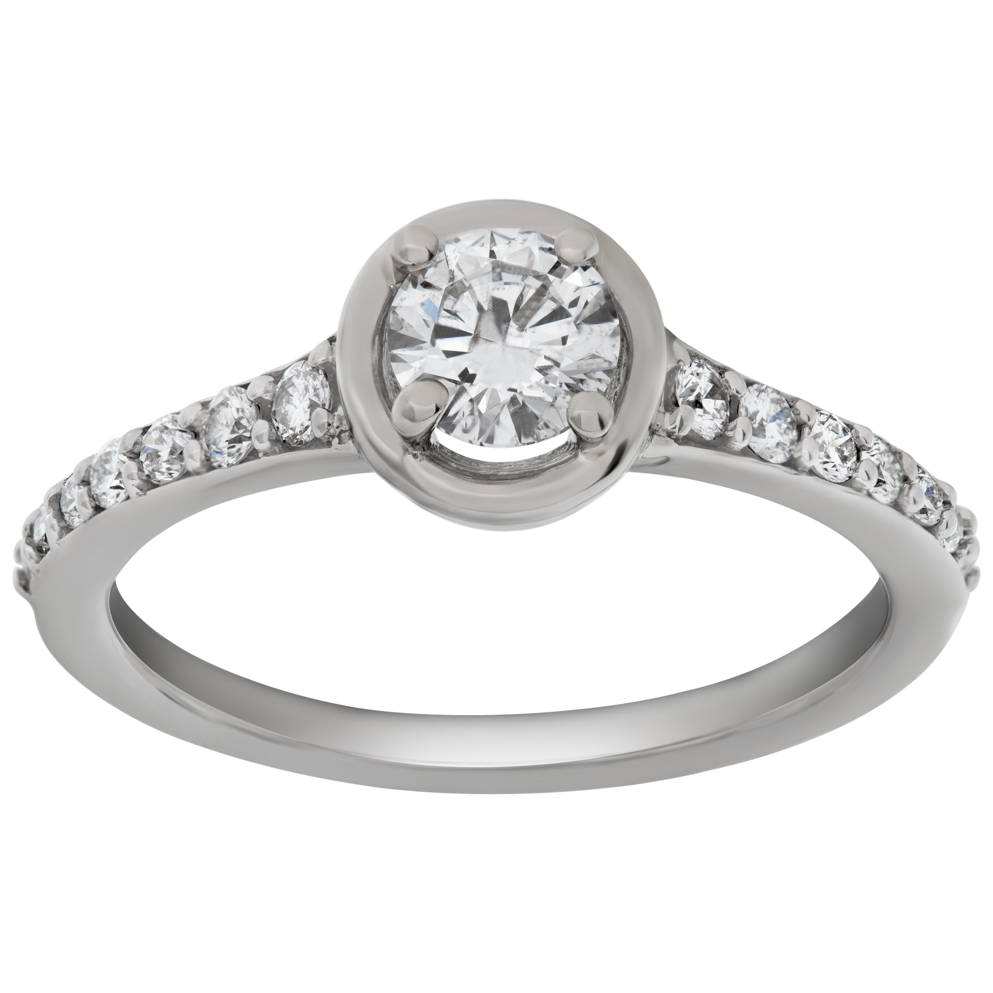 Diamond ring in 14k white gold. 0.75 carats in diamonds. Size 7.25