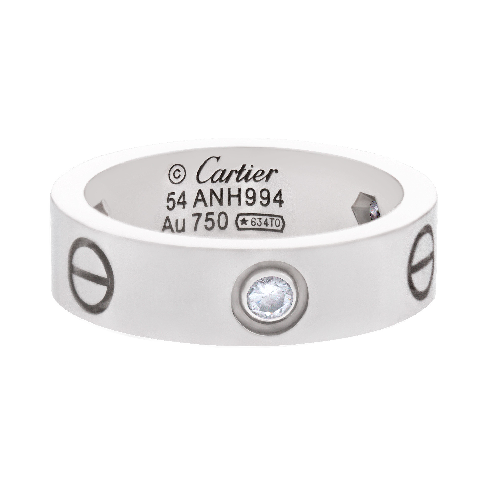 Cartier Love ring with 3 diamonds in 18k white gold