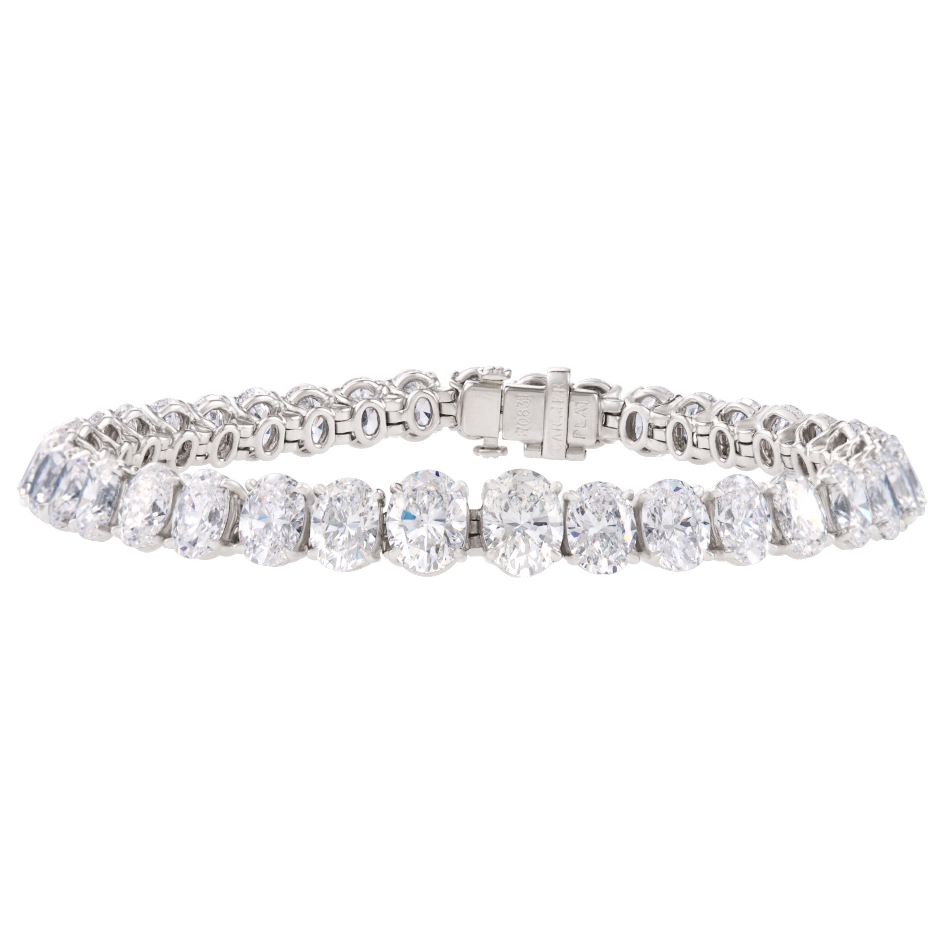Cartier Platinum Diamond Bracelet With Over 15 carats In oval Diamonds