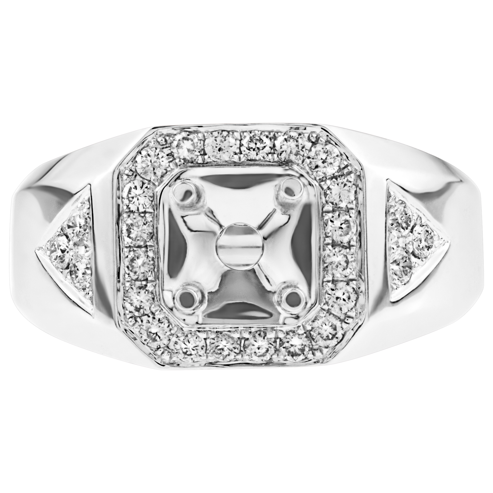 Diamond ring set in 18k white gold. 0.57 carats in round clean white diamonds