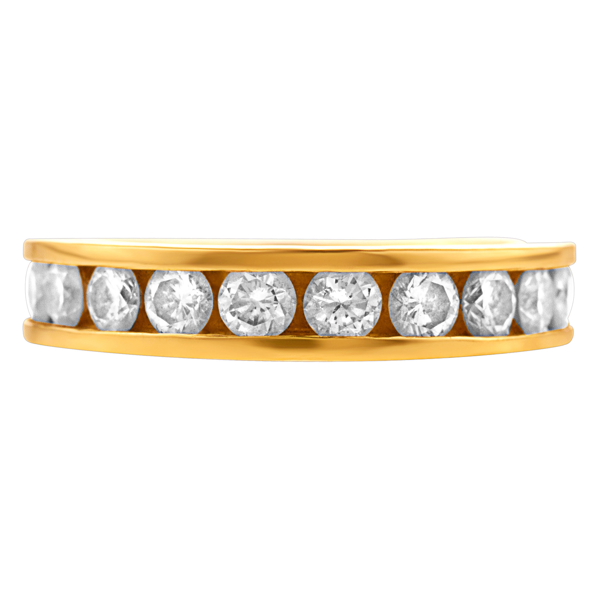 Semi-eternity diamond band in 18k over 1 carat in round billiant diamonds