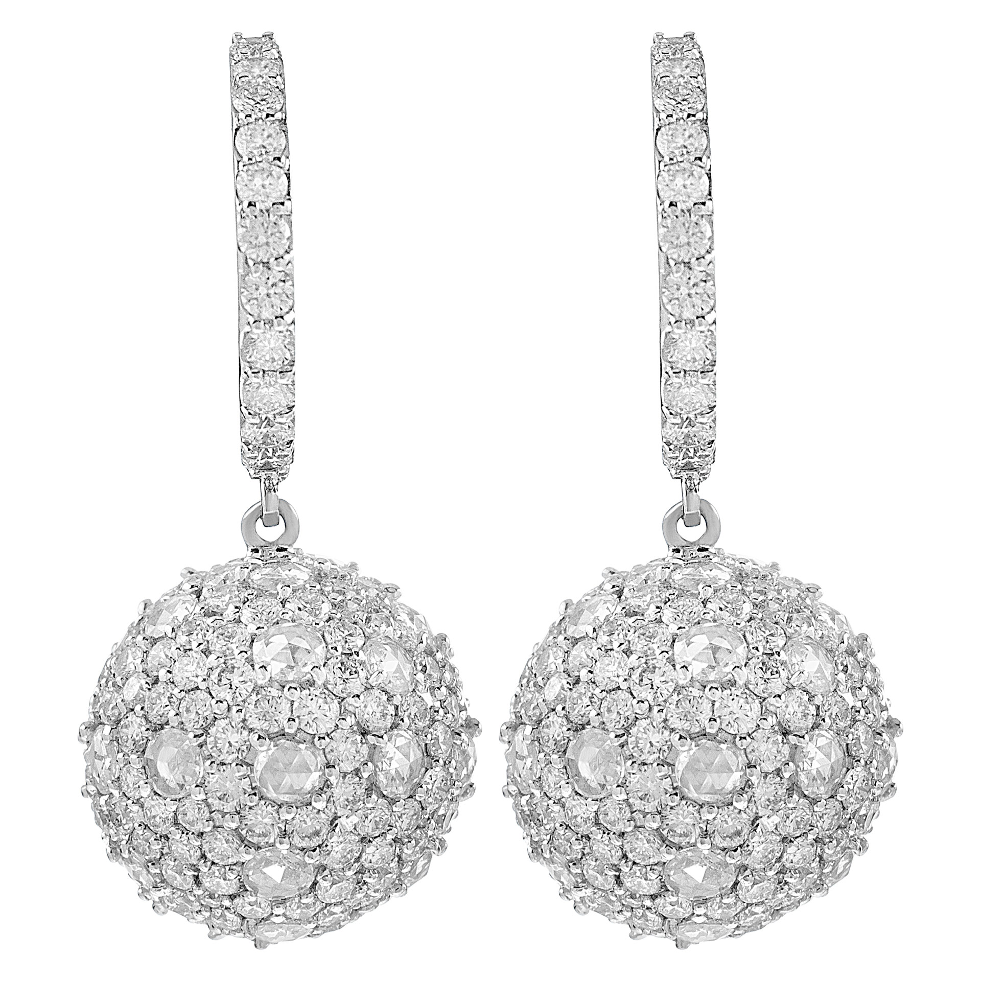 Diamond balls earrings in 18k w/g
