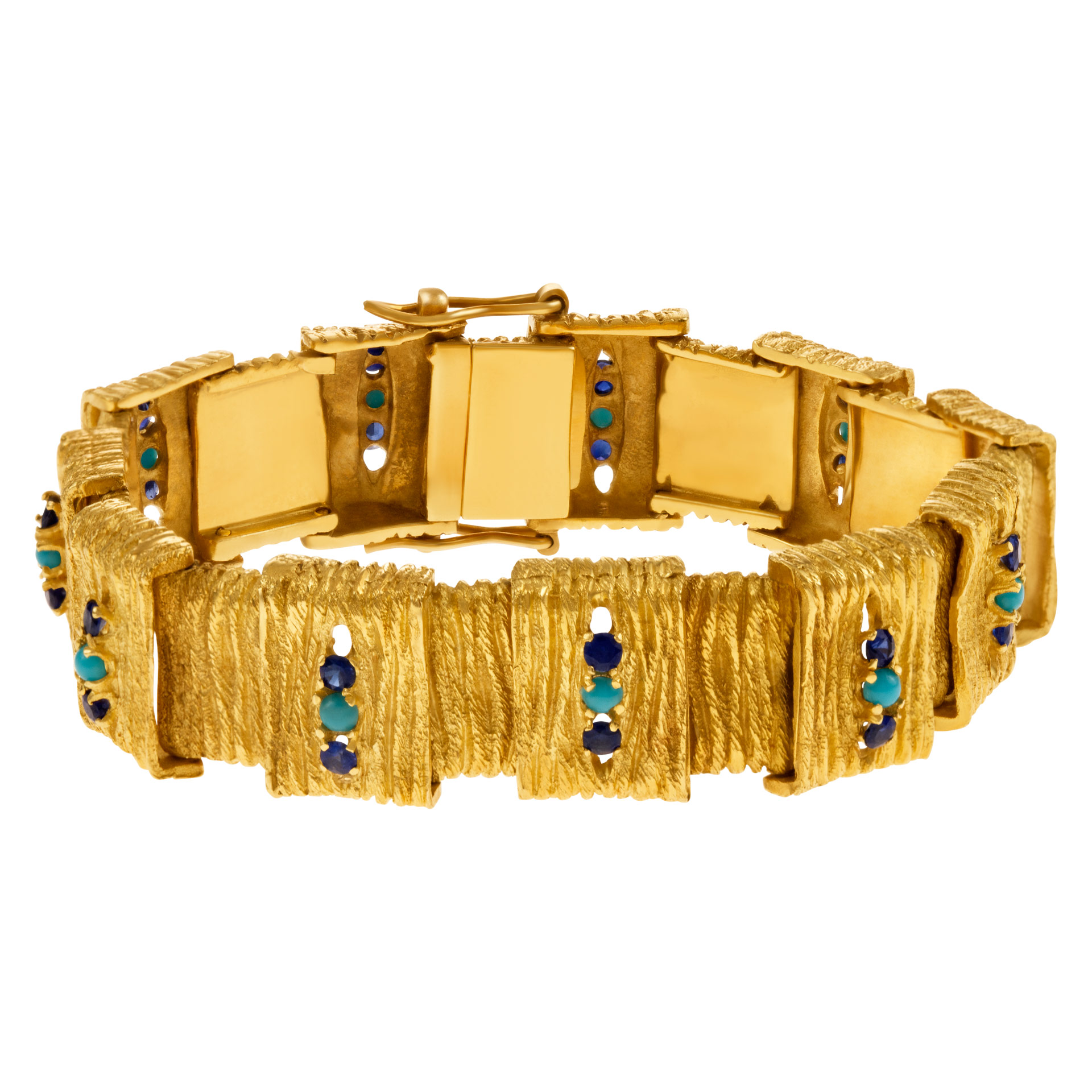 Bracelet with blue accents in 18K gold