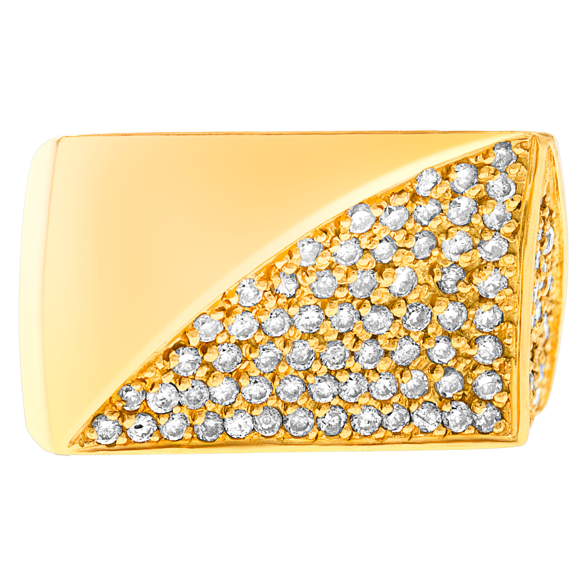 18K yellow gold & diamond pave ring