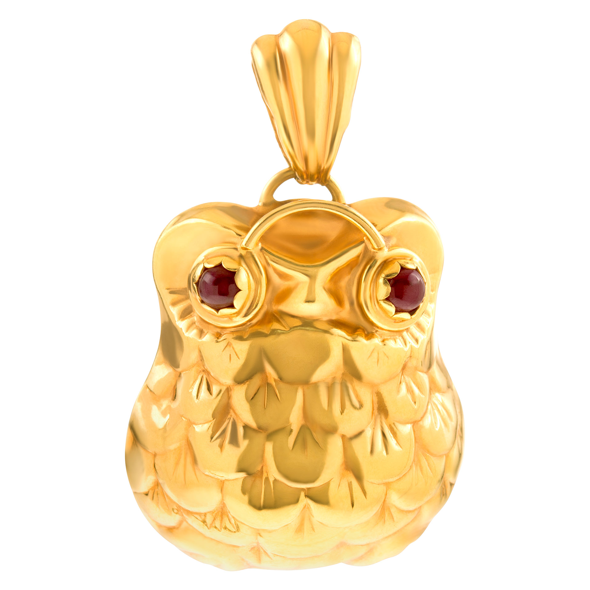 18k yellow gold & garnet pendant