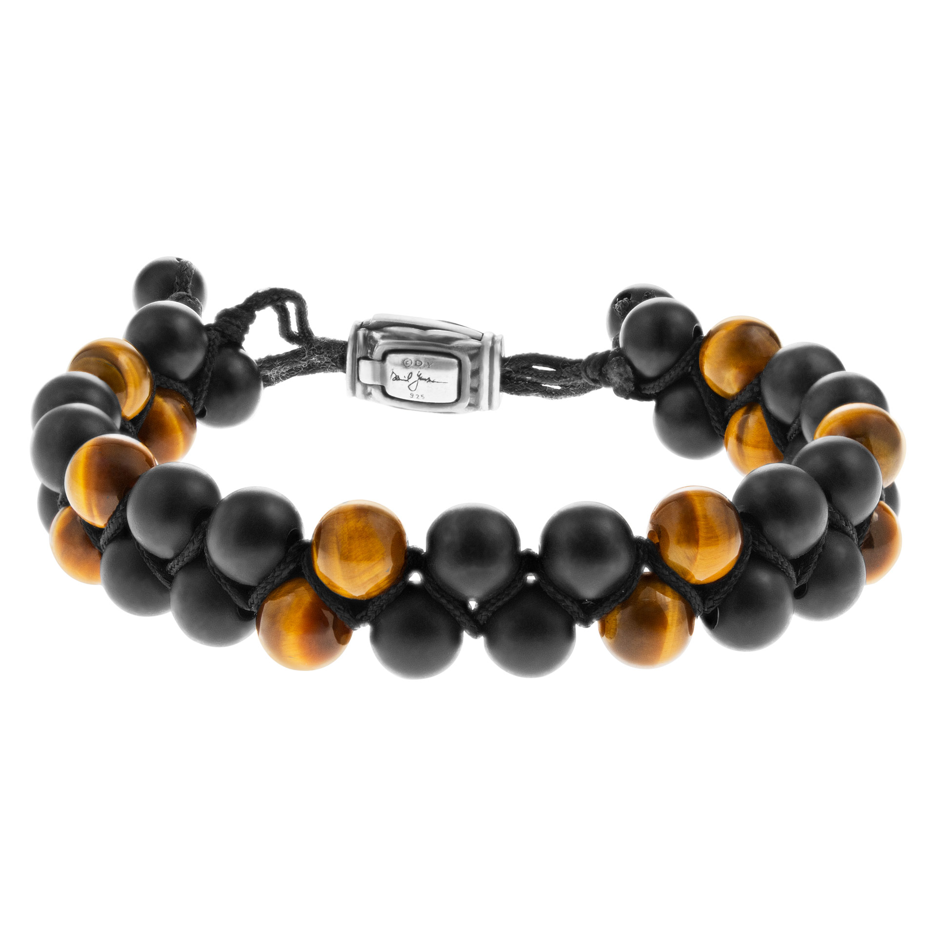 David Yurman spiritual beads two-row bracelet w/Black Onyx & Tiger's Eye