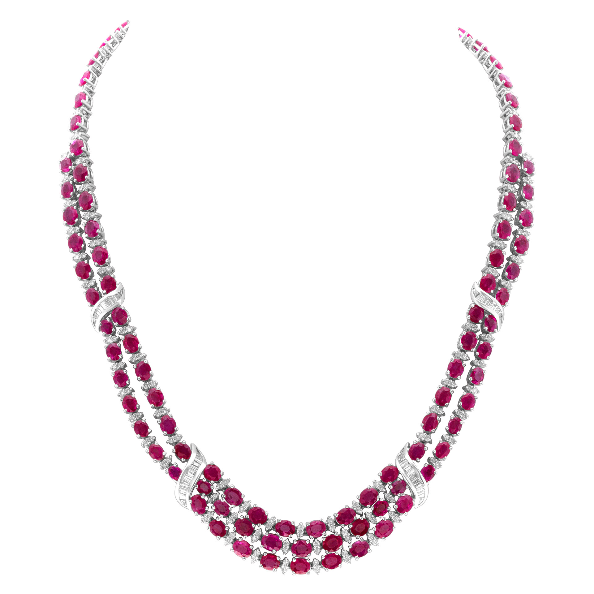 Stunning Ruby and diamond necklace