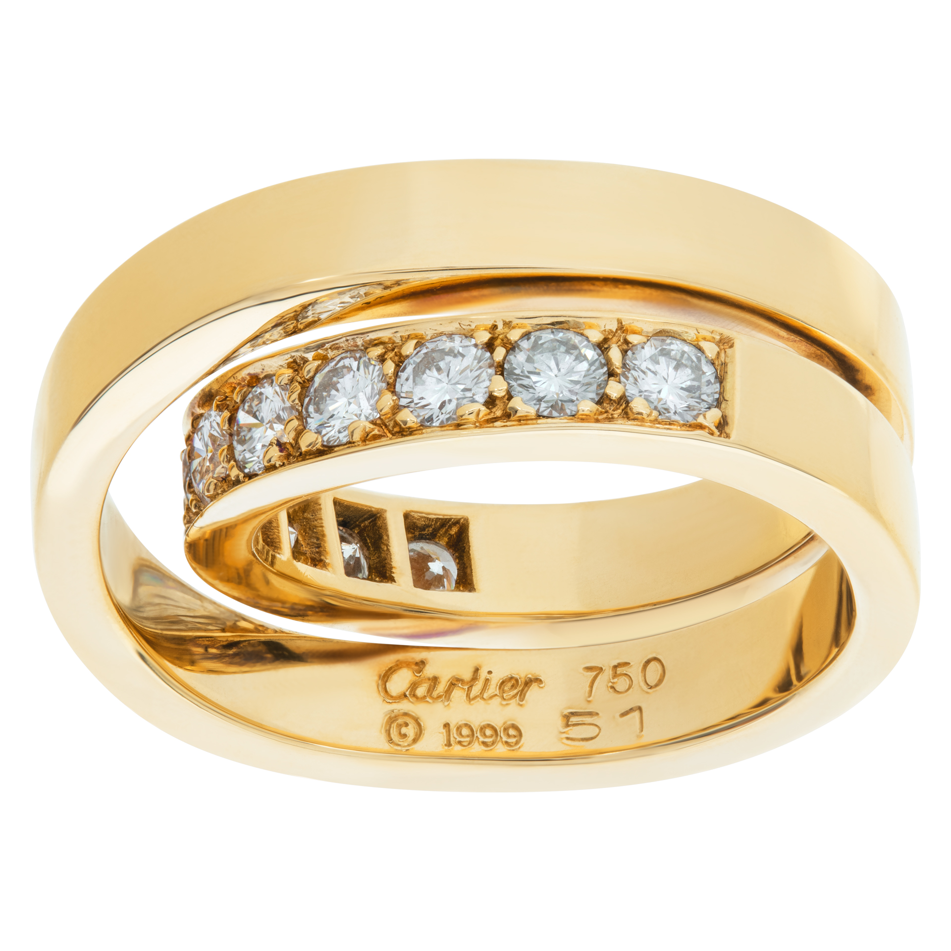 Cartier Nouvelle Vague Crossover diamond ring in 18k. 1.10 carats in diamonds