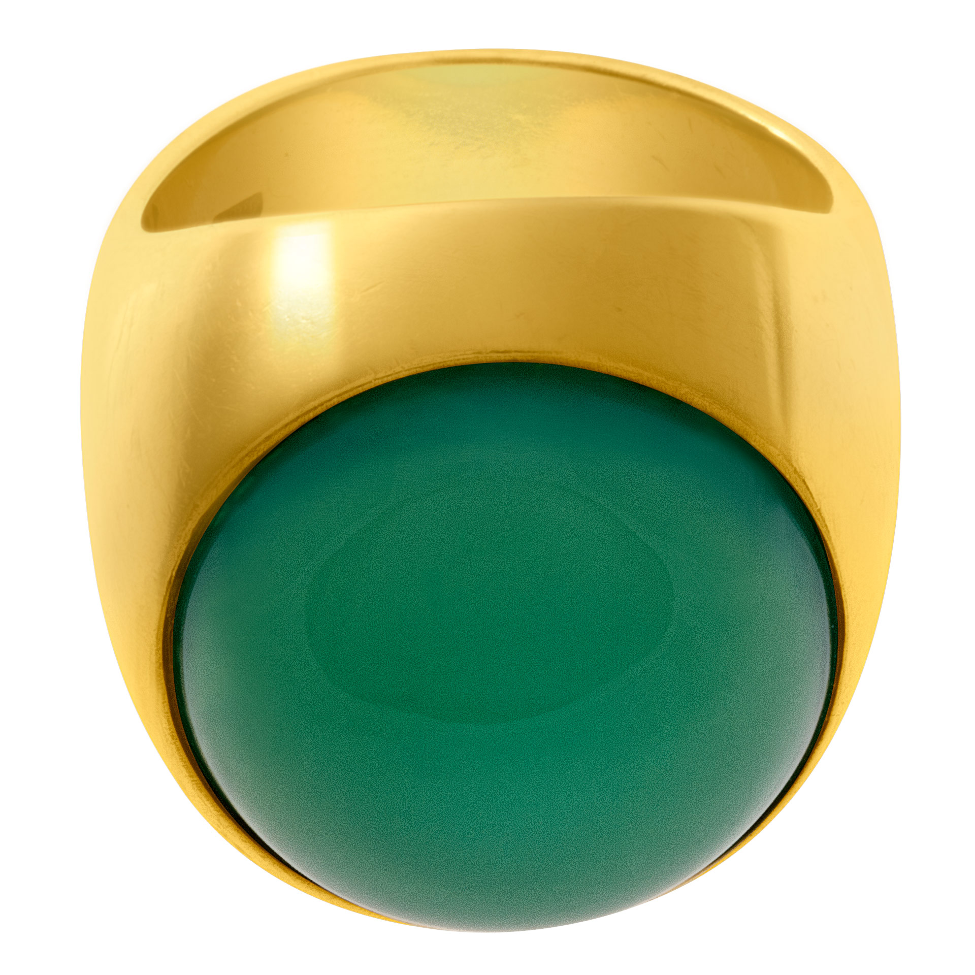 Jade cabachon stone ring in 18k with approx. 13cts