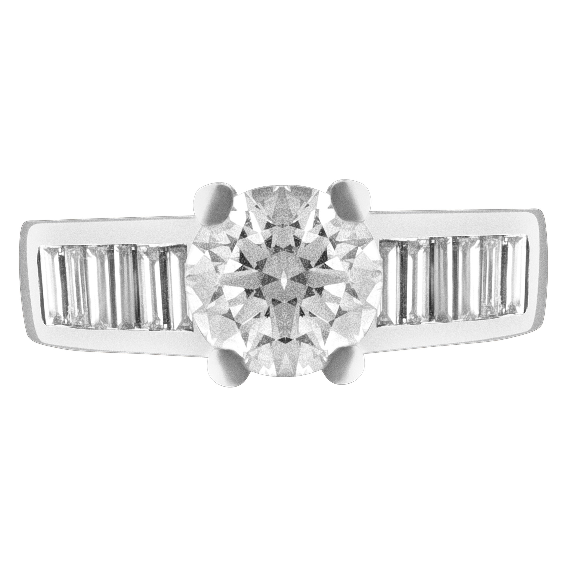 GIA certified round brilliant cut 1.14 carat D color, VS2 clarity diamond ring