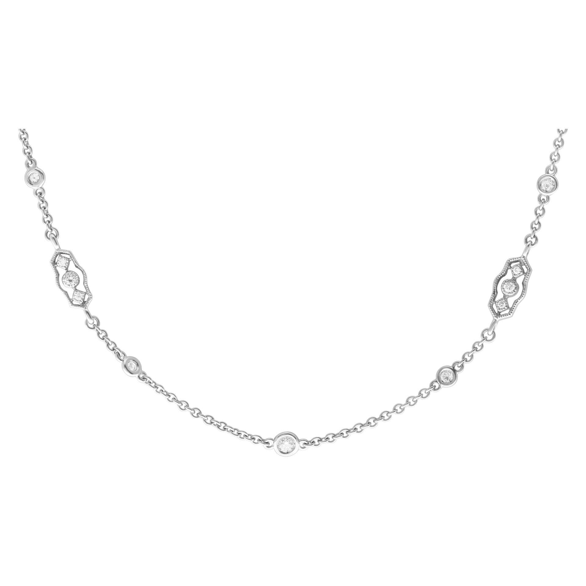 Diamonds by the yard necklace in 14k white gold with 2.78 cts