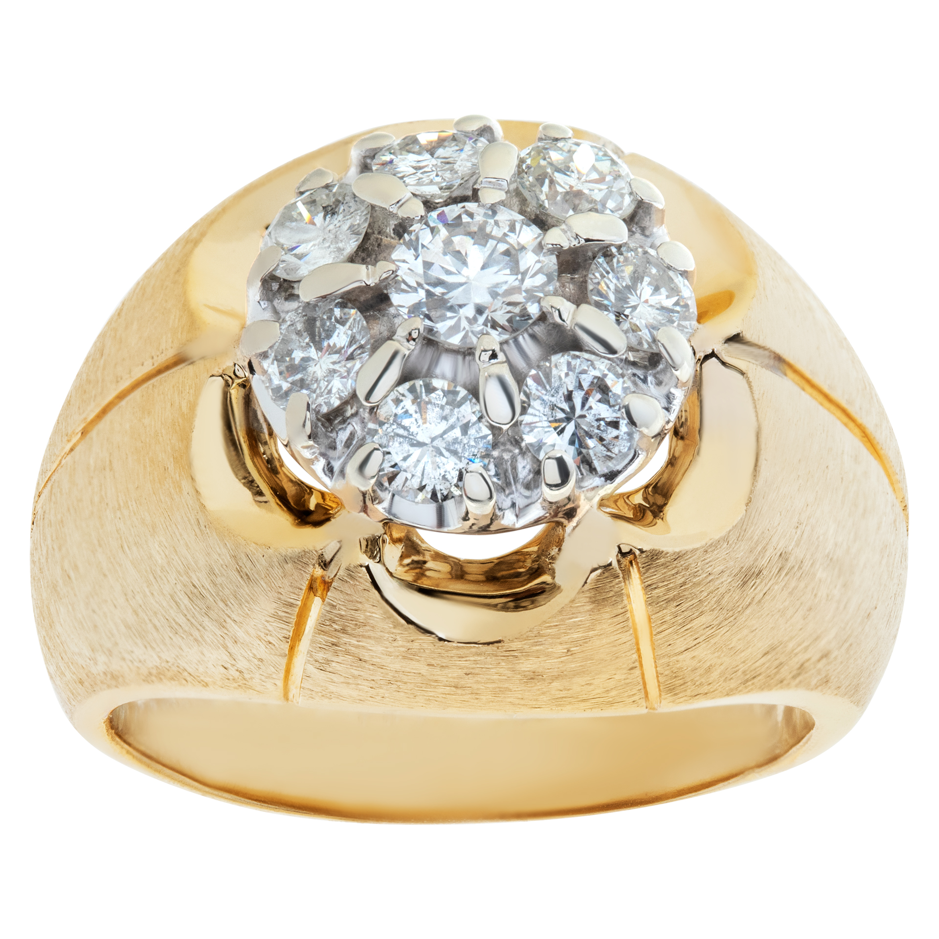 Attractive diamond ring in 14k yellow gold. 1.00 carats in diamonds. Size 8