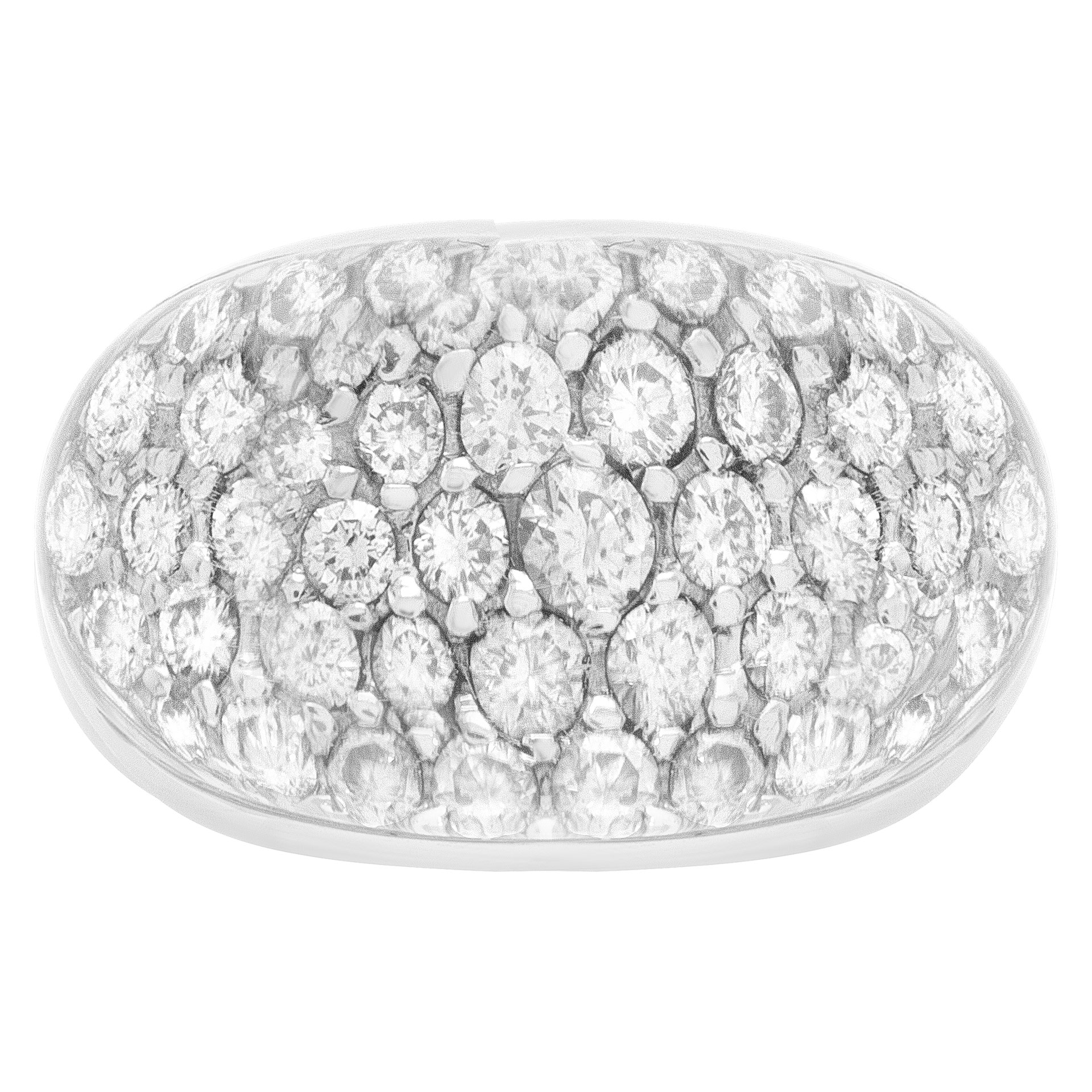 18k white gold pave diamonds & crystal dome ring