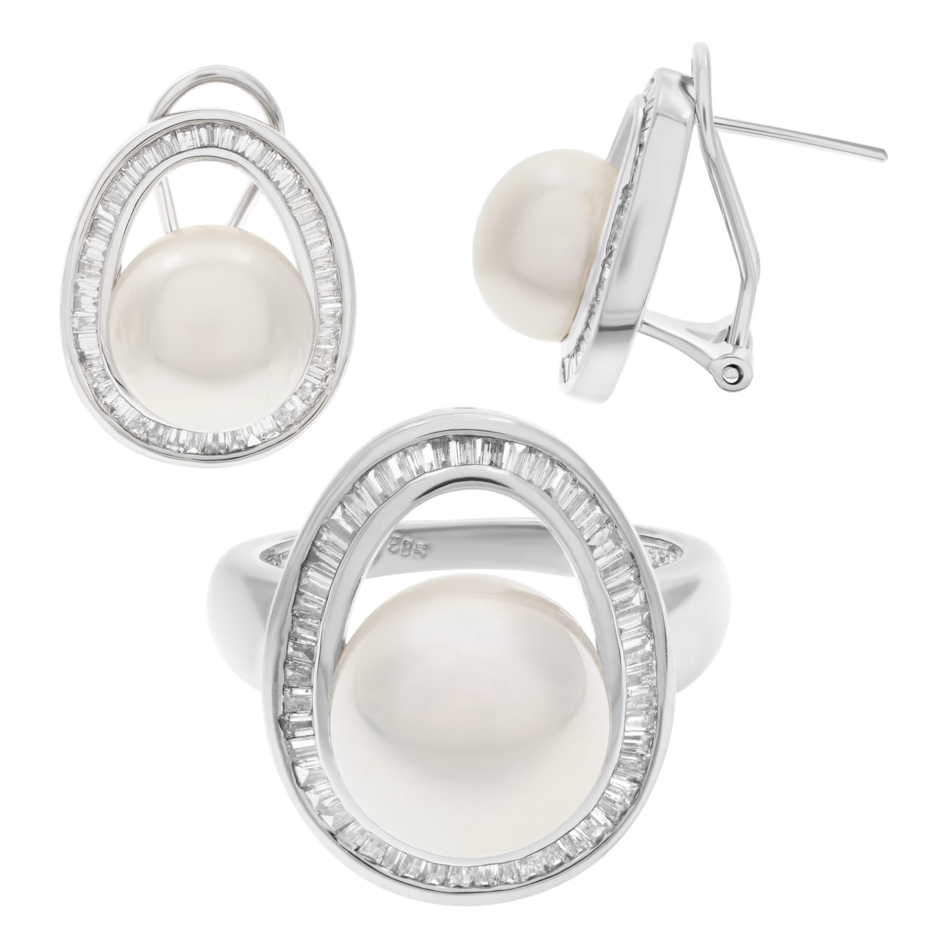 Ring and earring pearl set