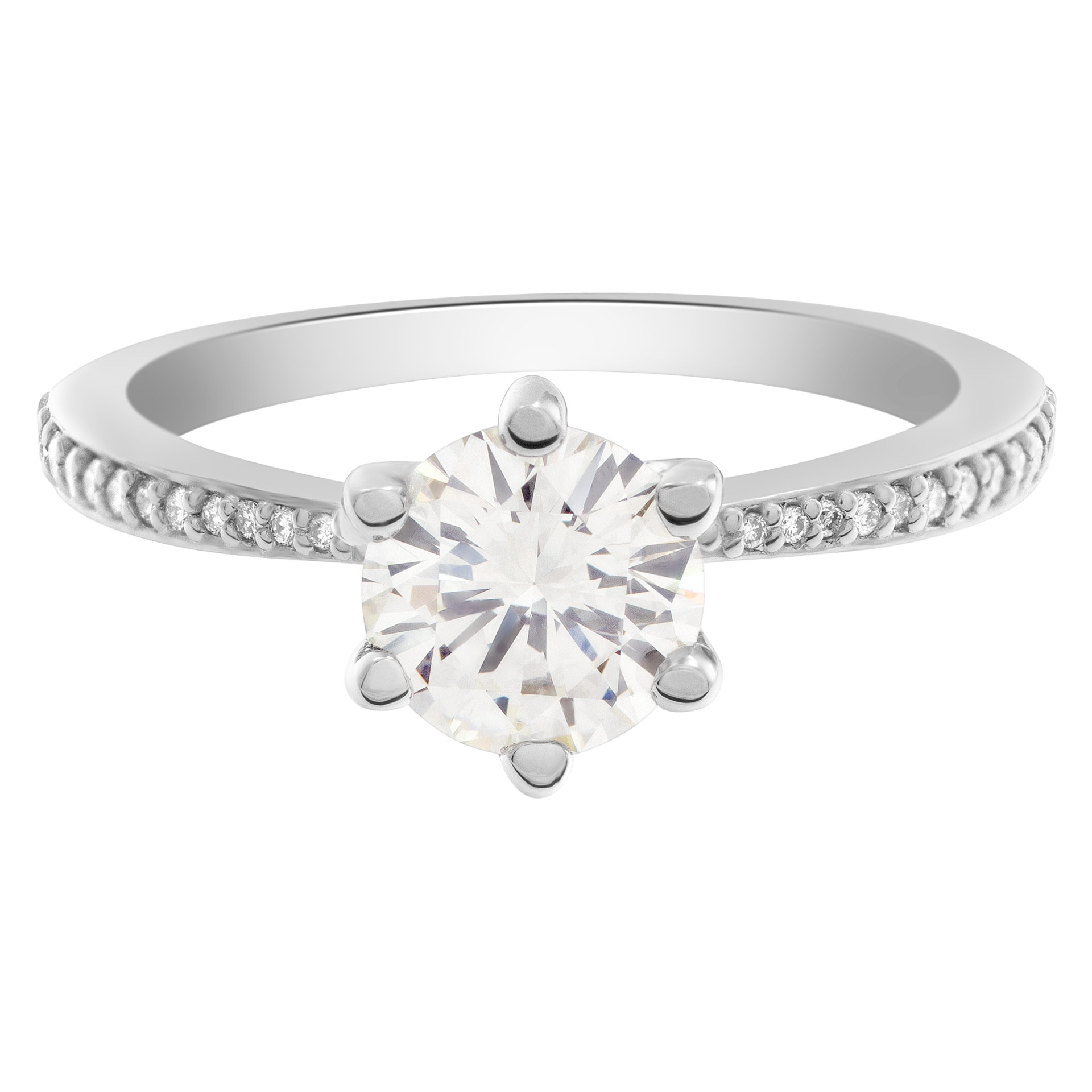 GIA certified round brilliant cut diamond  1.12 carat ring (M color, VS1 clarity)