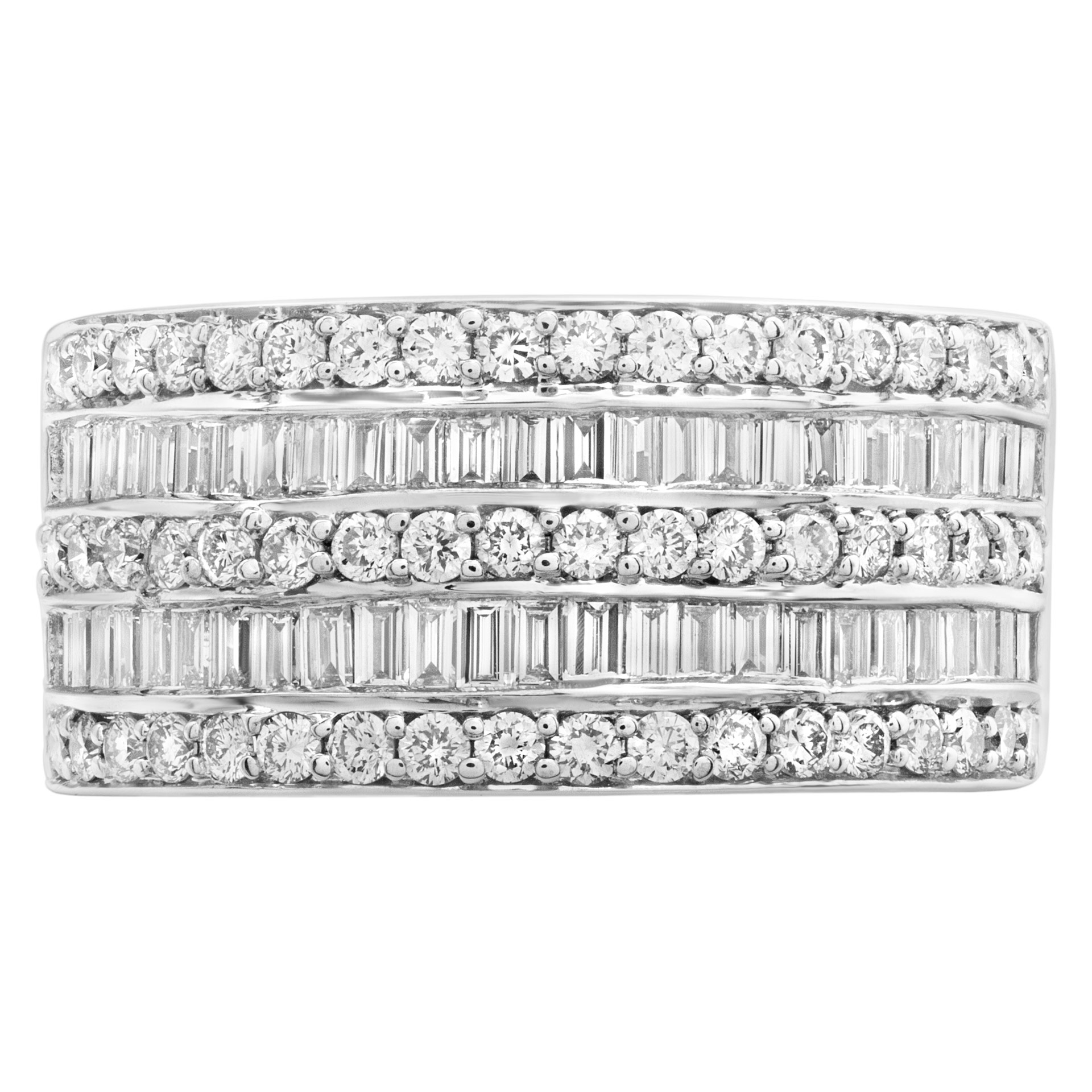 Diamond Eternity Band and Ring Baguette and Round with over 1.5cts in 18k white gold