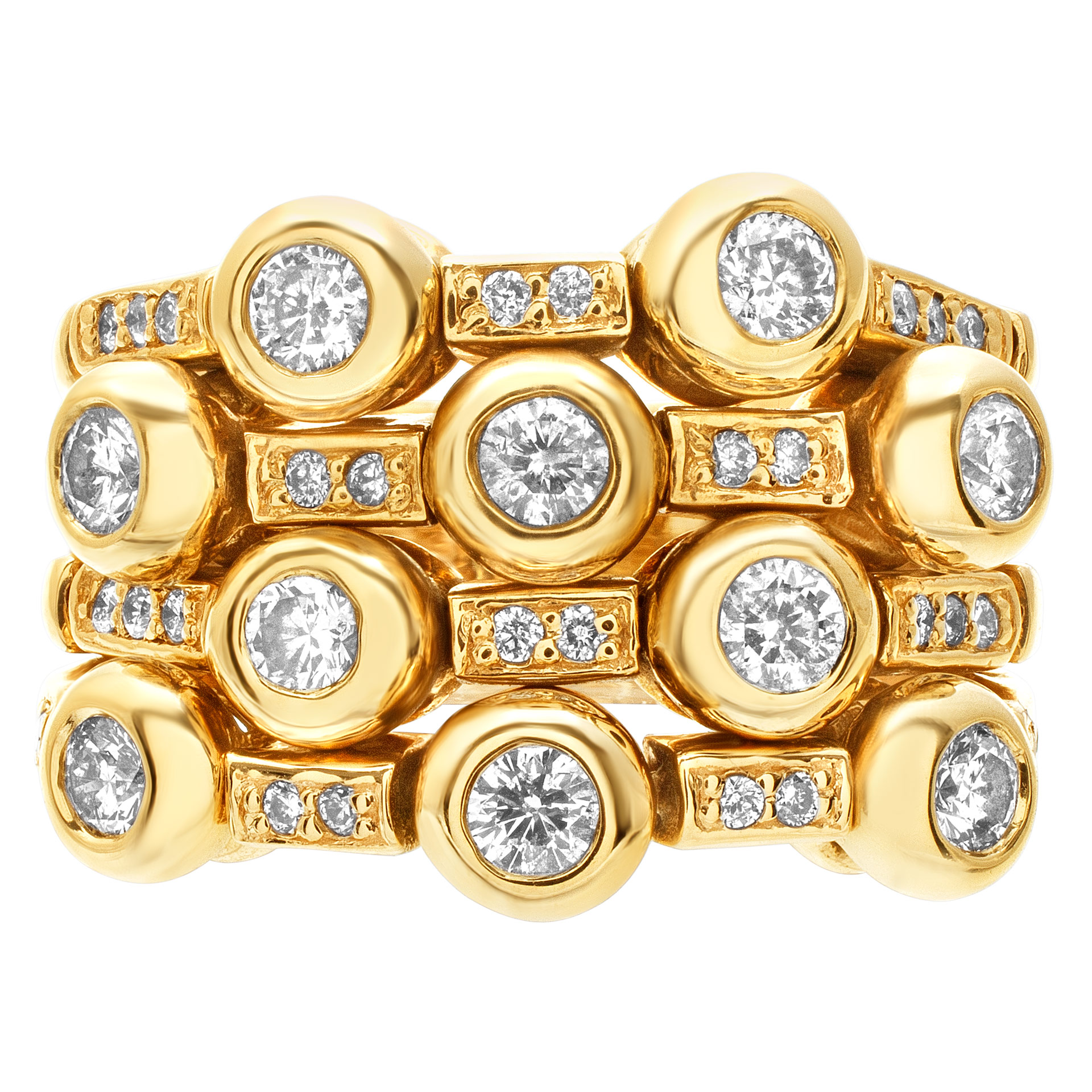 Flexible diamond ring with over 1.0 ct in diamonds set in 14k gold