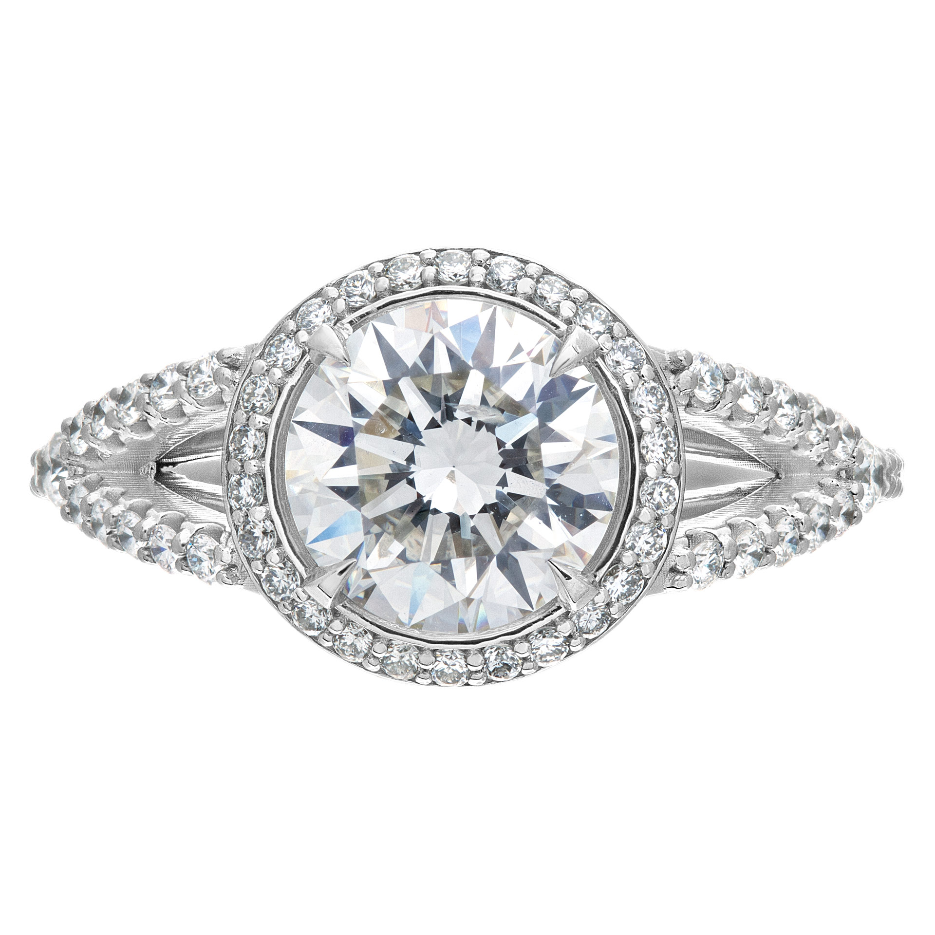 GIA cerified round brilliant cut diamond 1.81 carat (J color, SI2 clarity, Excellent symmetry) ring