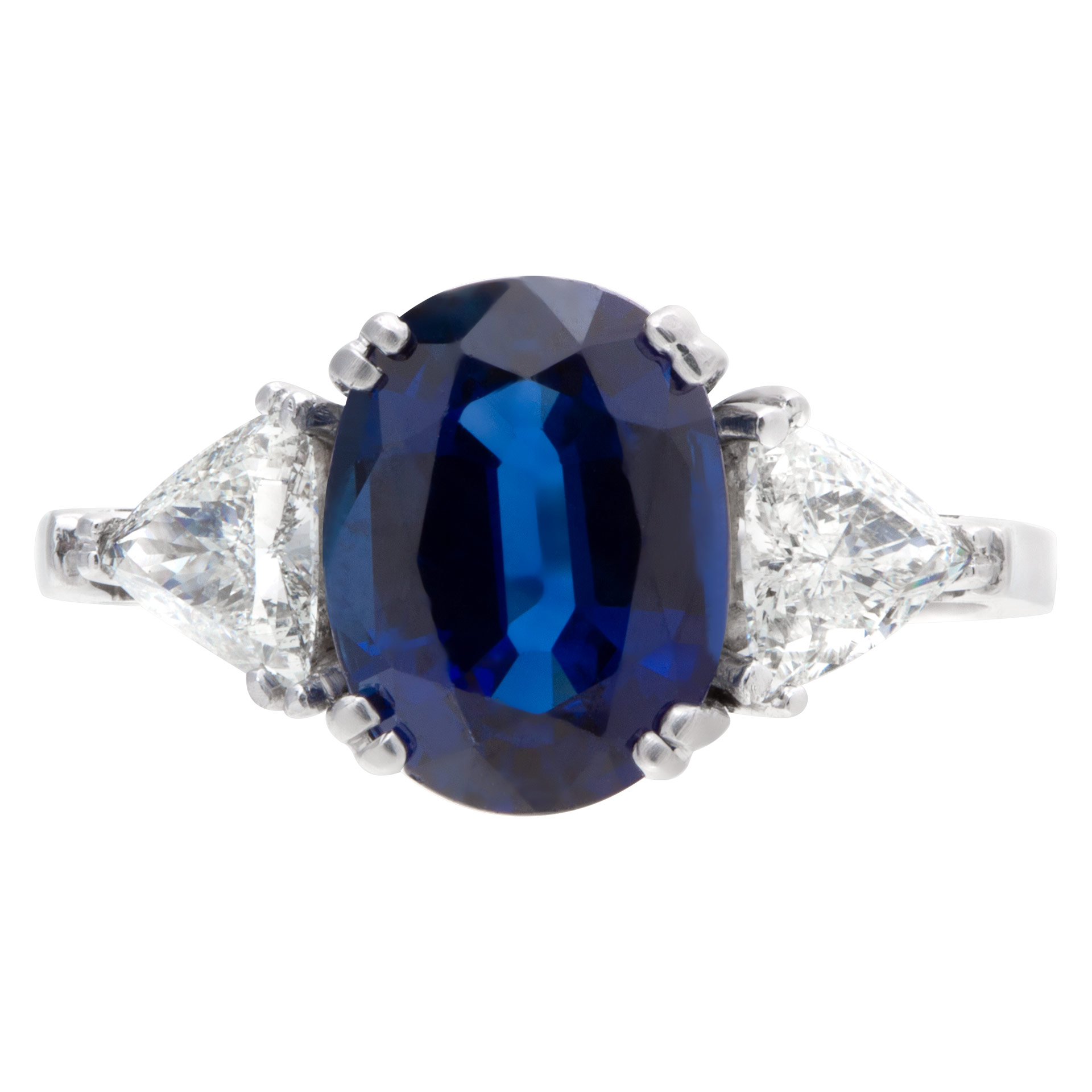 AGL certified natural sapphire 3.56 carat in 18k white gold