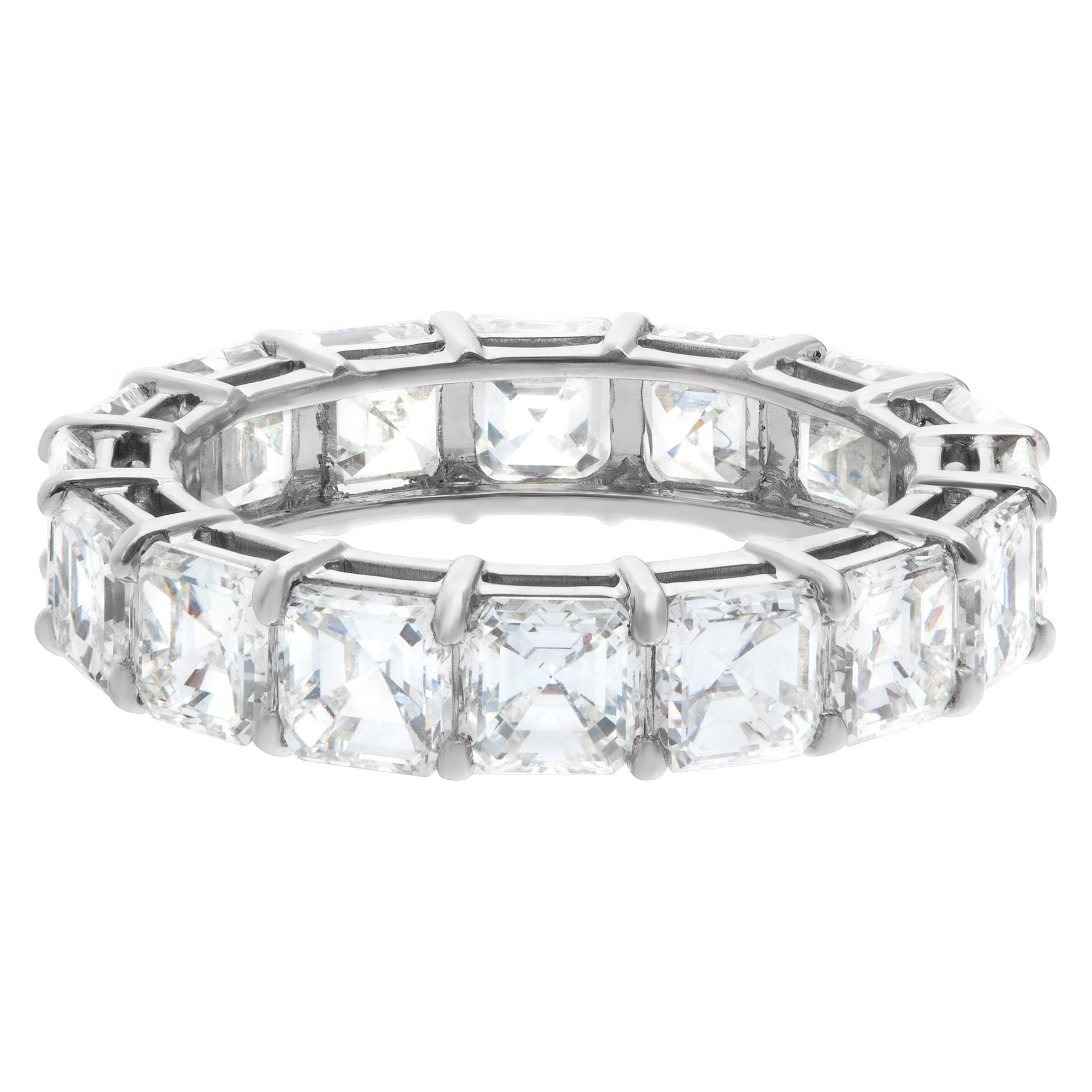 Diamond eternity band  asscher cut in platinum with 4.62 carats