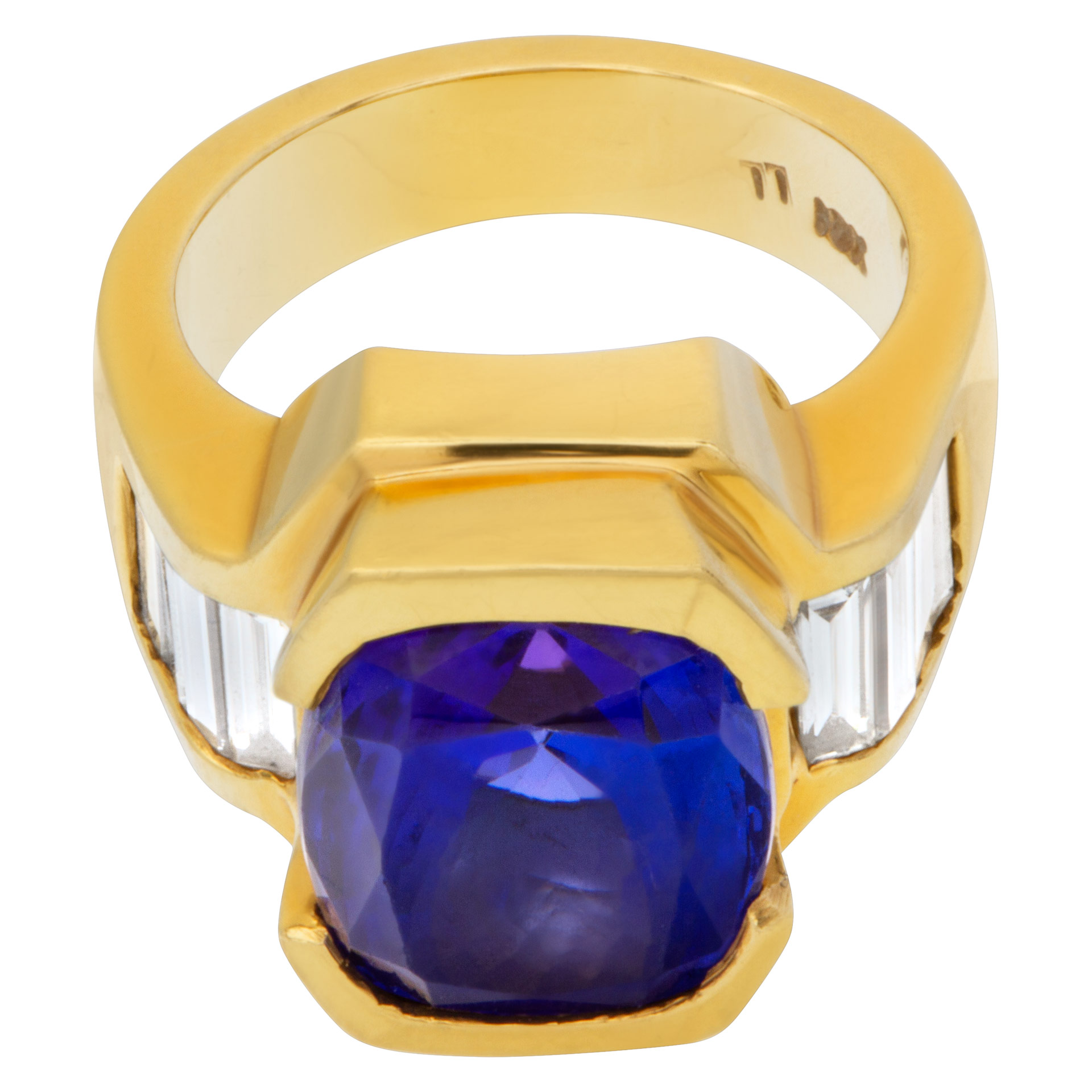 AGL certified striking blue gem tanzanite 9.52 carat diamond ring