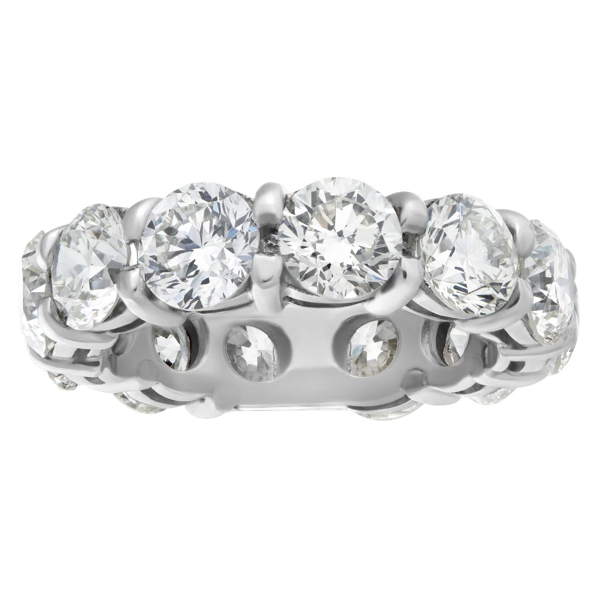 Diamond Eternity Band and Ring platinum custom made with approximately 8.50 carats in diamonds (K-M color, VS-SI Clarity)