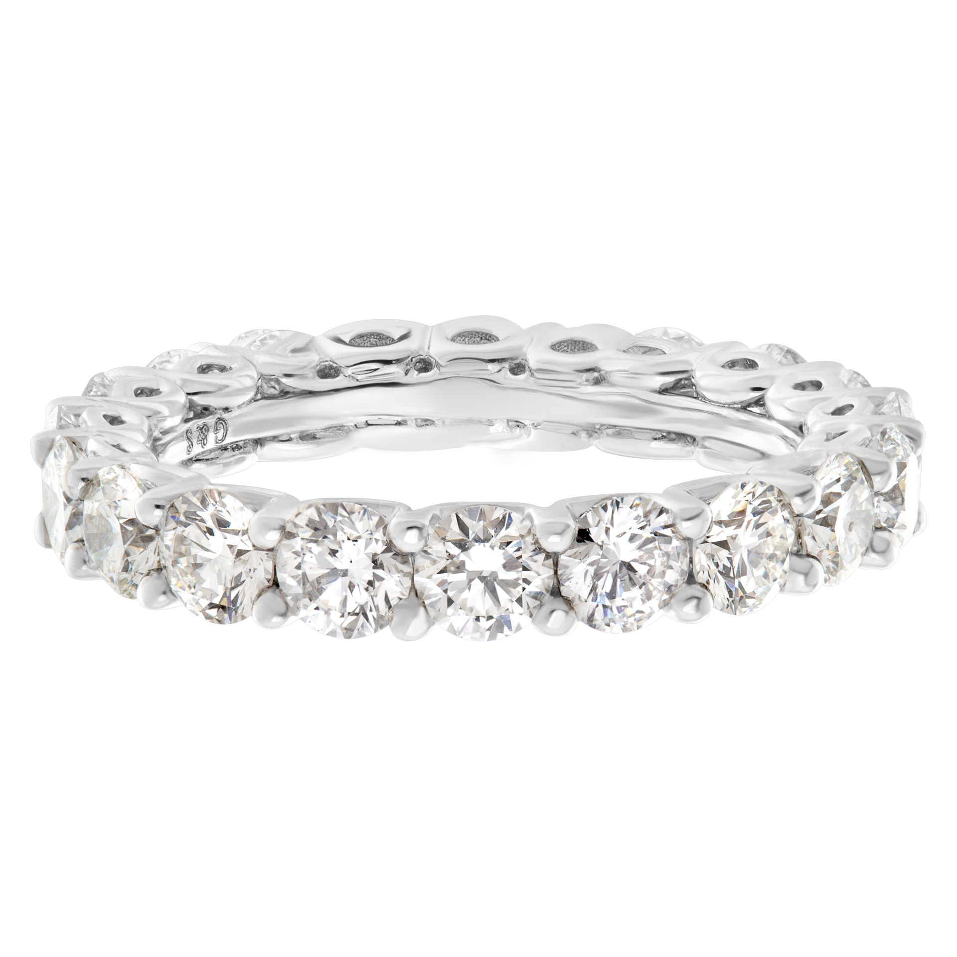 Diamond Eternity Band and Ring with approximately 3 carats in diamonds set in platinum