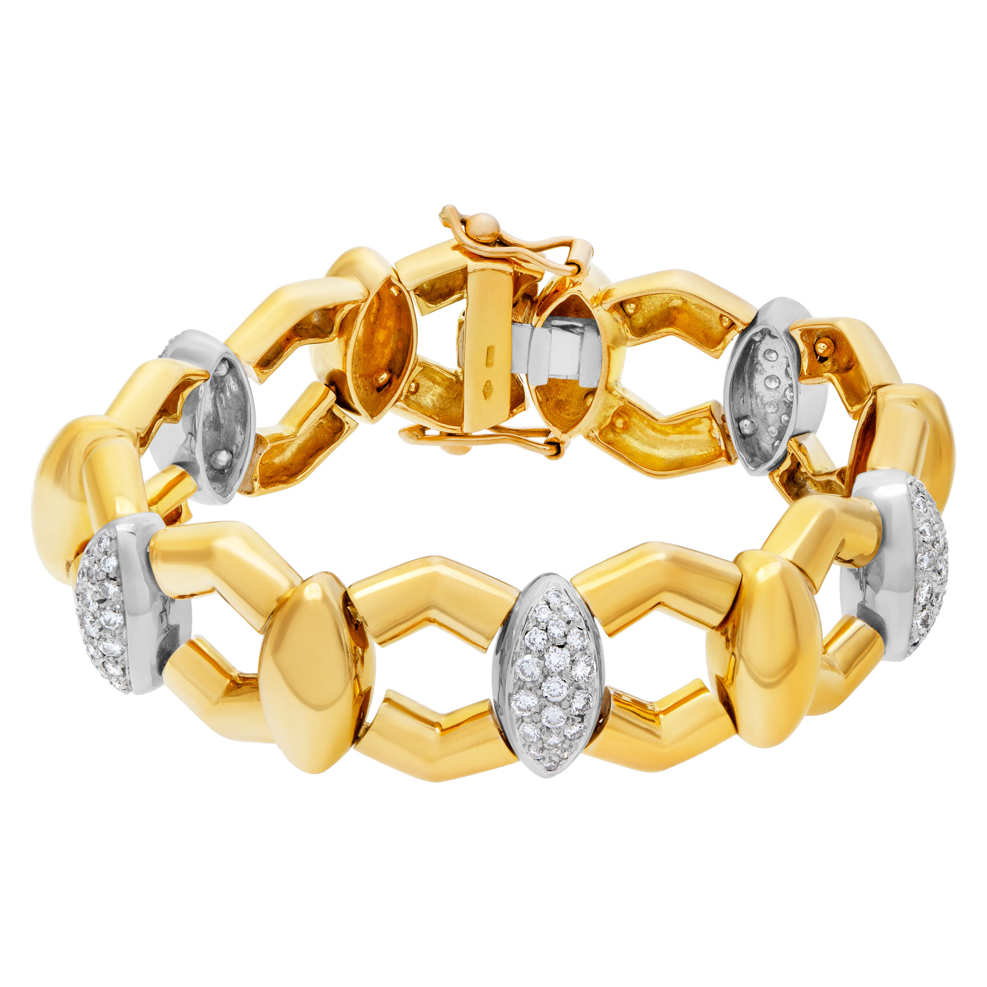 Diamond bracelet set in 18k yellow gold approximately 2.35 carats in diamonds