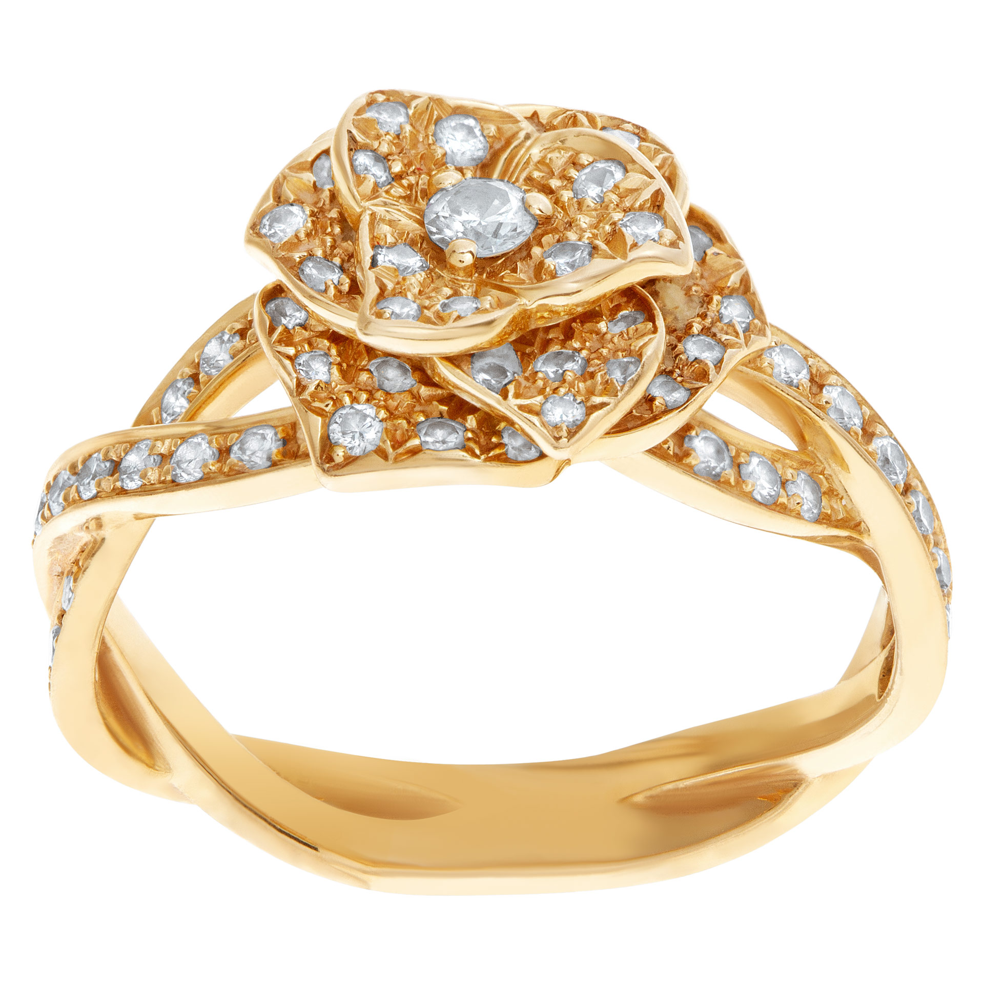 "FOREVER ROSE" ring by Piaget, 71 full cut brilliant diamonds (0.50 carat) set in 18K Rose gold.