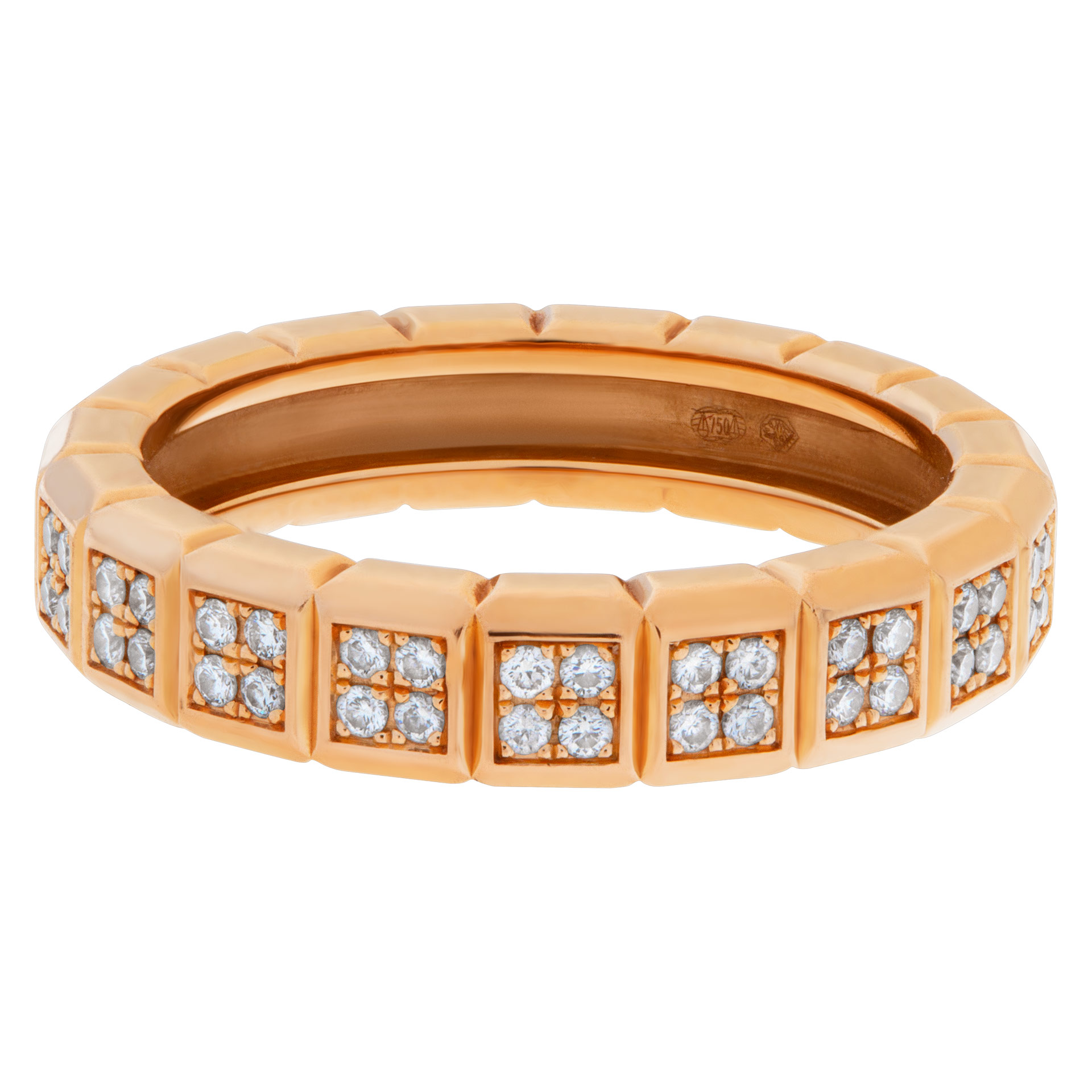 Chopard "Ice Cube Pure" eternity ring in 18k rose gold with diamonds.0.45 carat (G-VS)