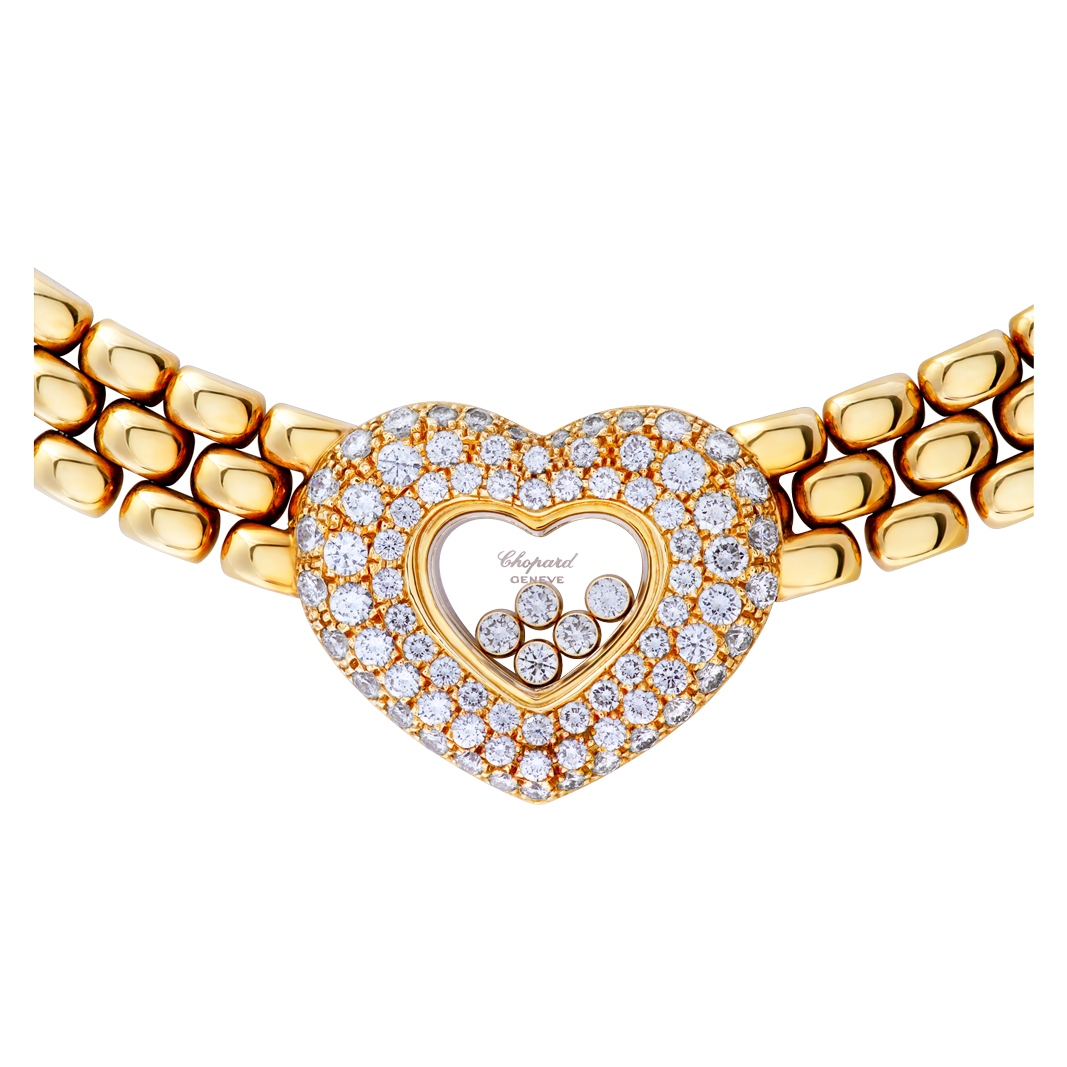 Chopard Happy Diamond Heart link necklace in 18k gold