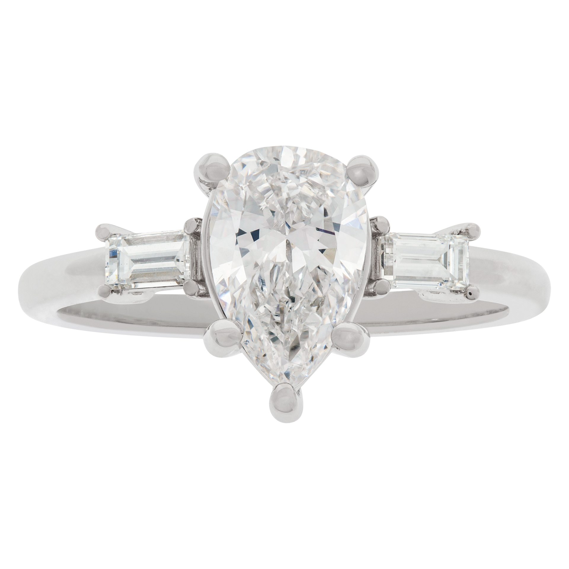 GIA certified pear brilliant cut 1.19 carat diamond (F color, SI1 clarity) ring