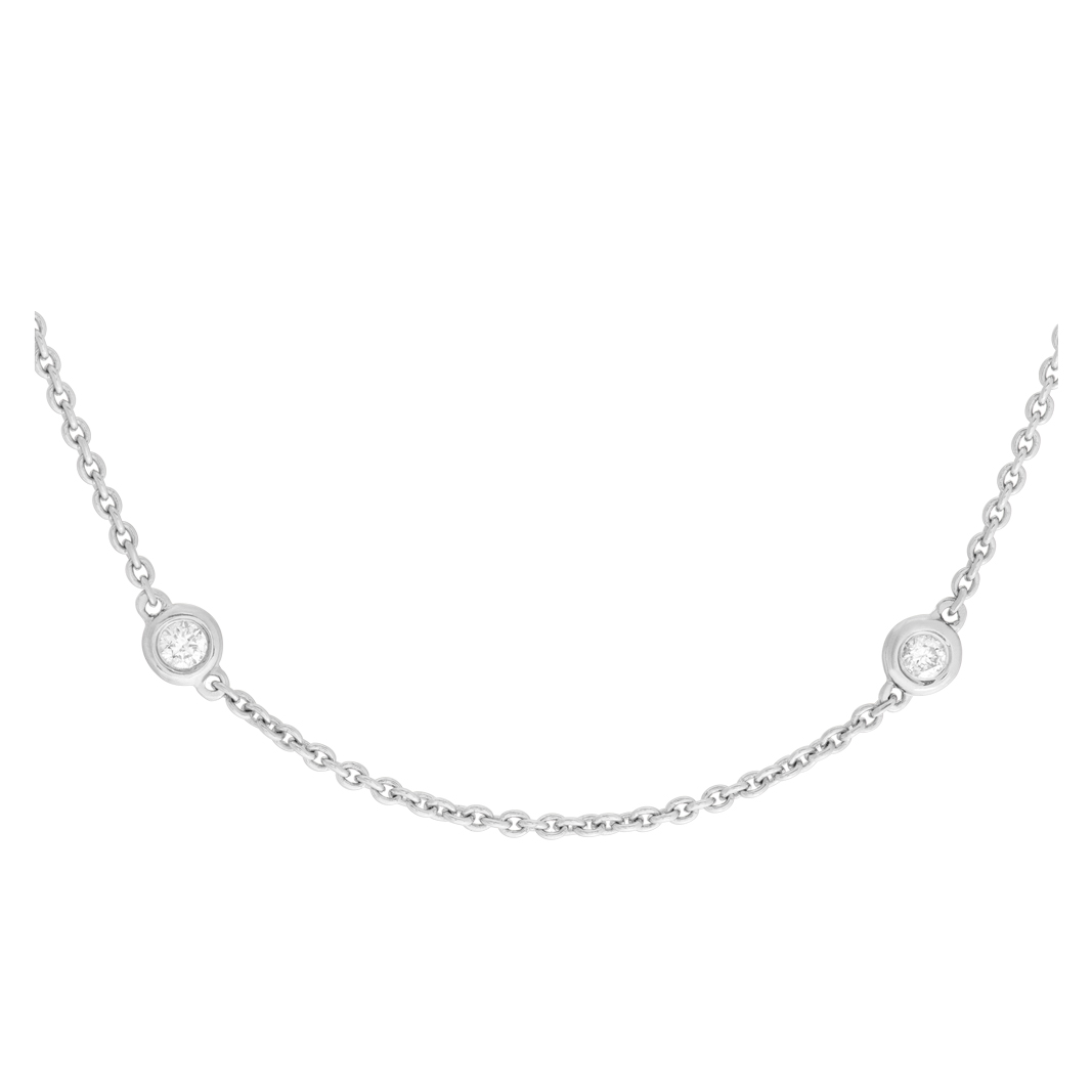 "Diamond by the yard" chain/necklace 18k white gold with 0.55 carat full cut round brillian