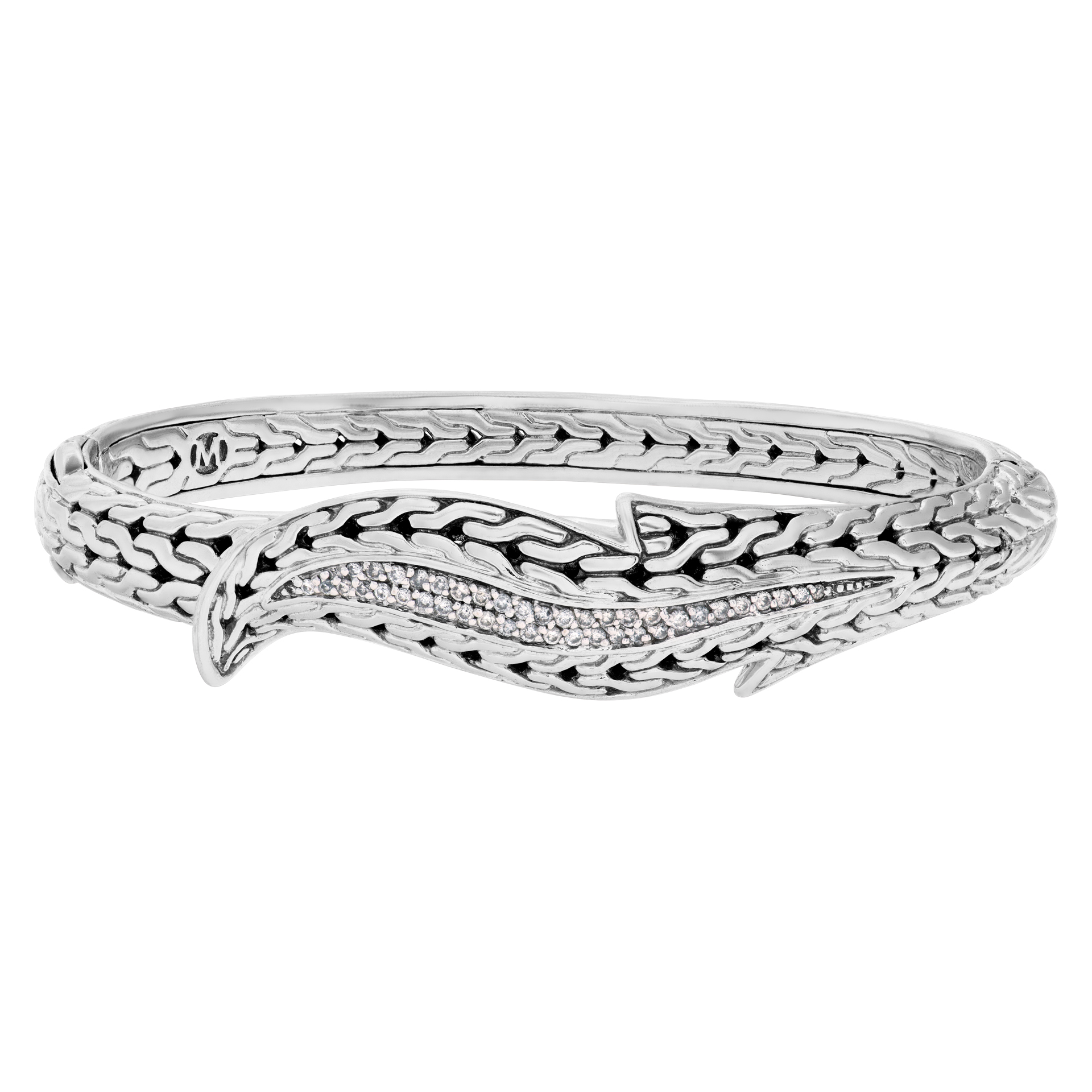John Hardy Leaf Pave Diamond Silver bracelet